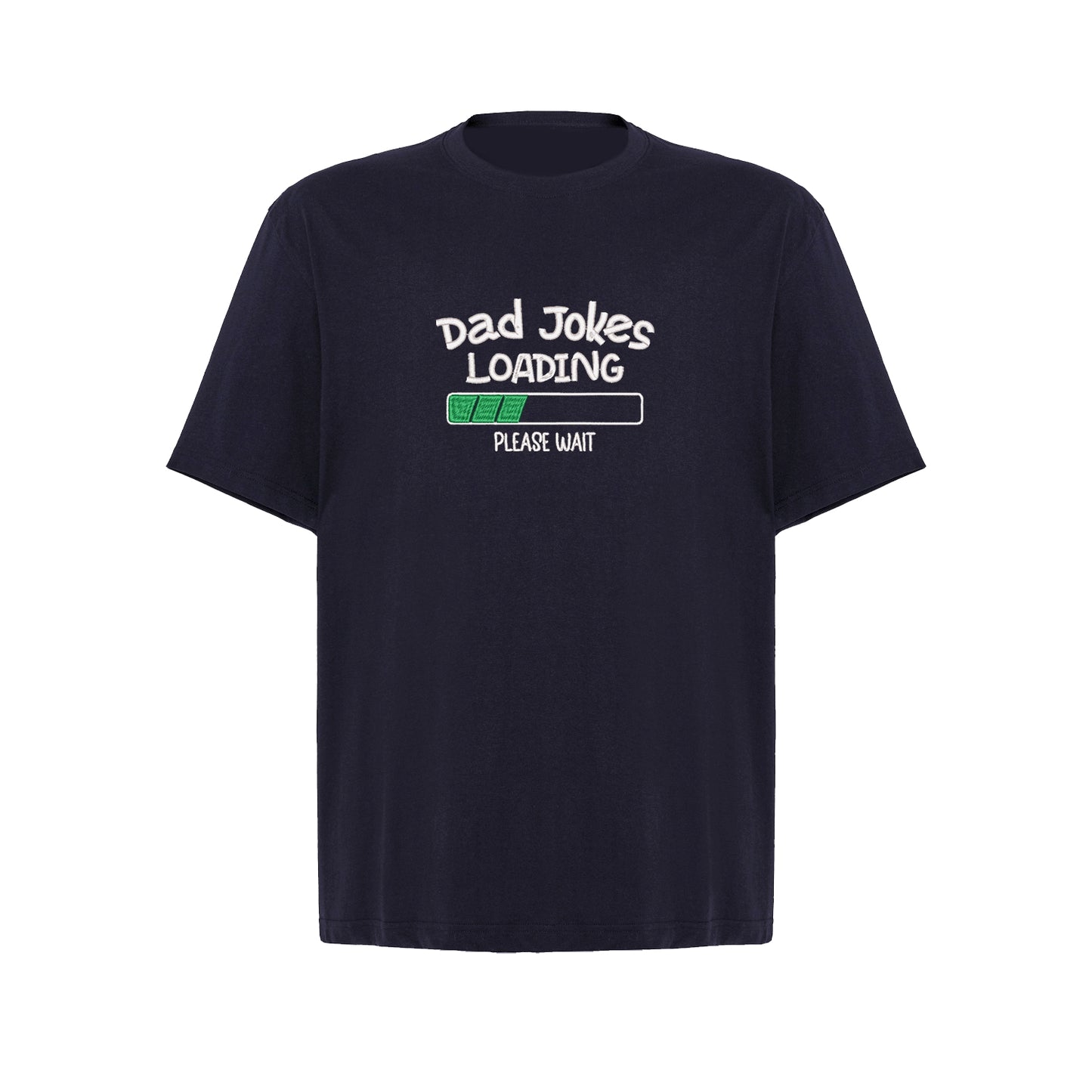Koszulka „Dad Jokes Loading” z haftem – zabawny prezent dla taty, unisex, damska, oversize Haft z radości - nadruki i haft na odzieży Warszawa