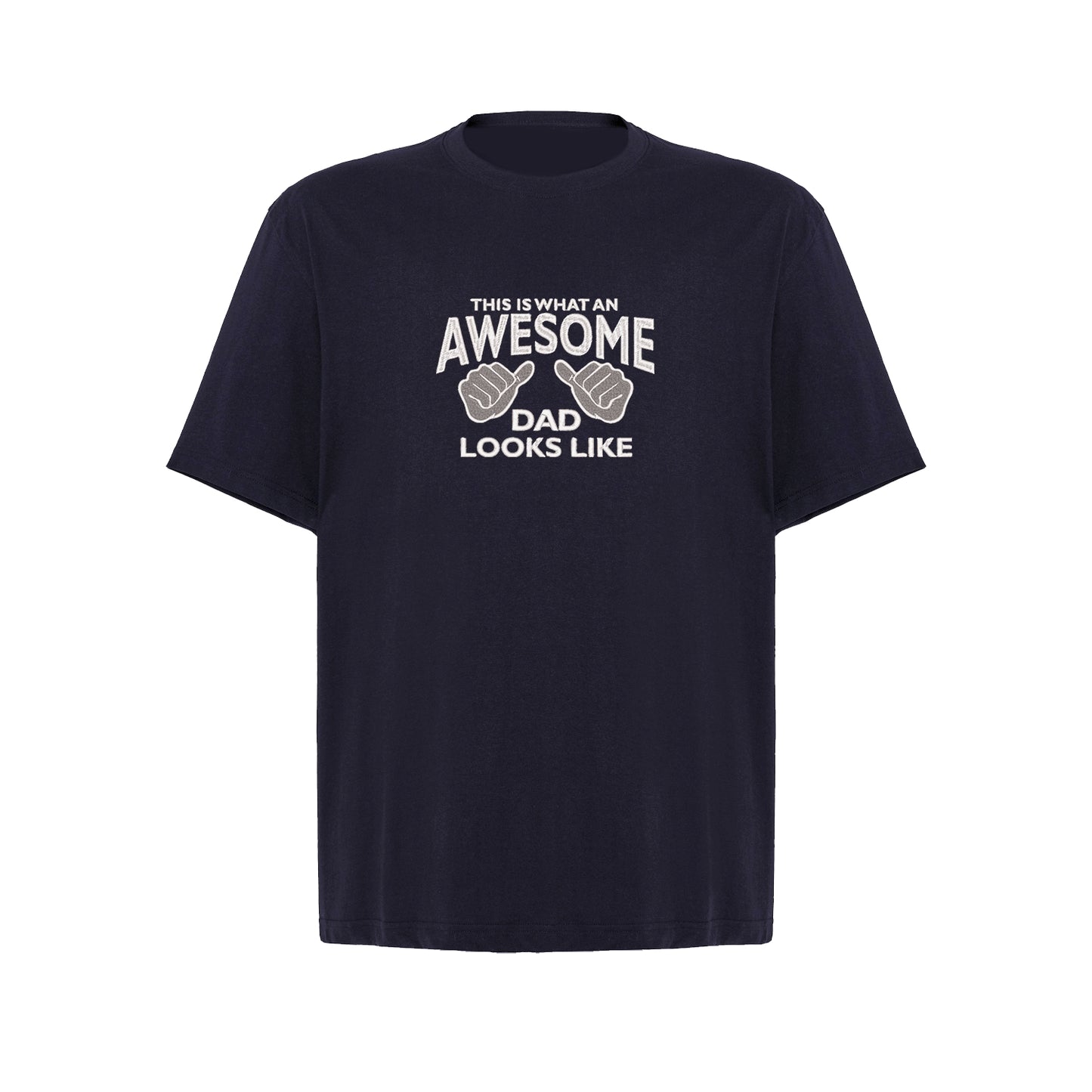 Koszulka oversize z haftem "Awesome Dad" | Stylowy prezent dla taty | Wysokiej jakości haft komputerowy