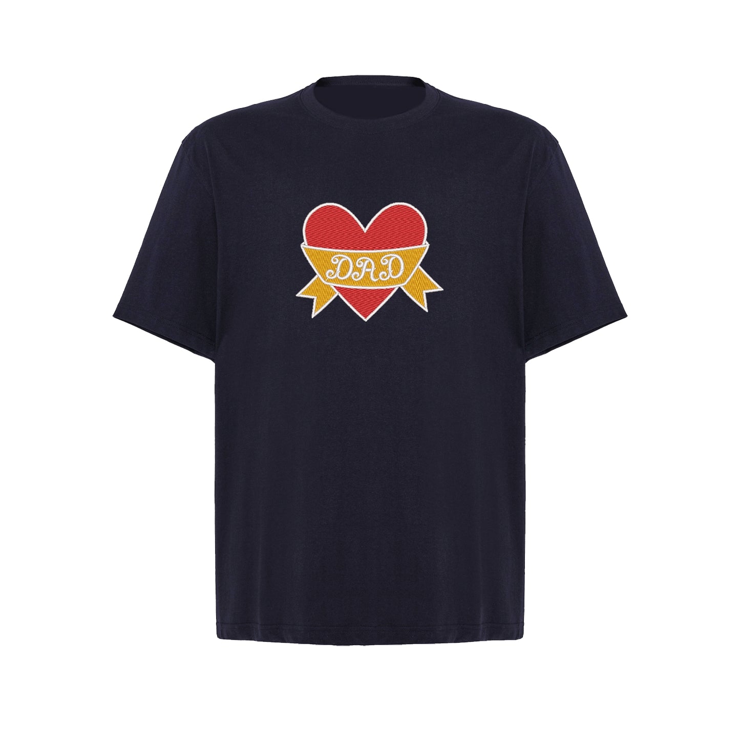 Koszulka oversize "Dad Heart Tattoo" z haftem – klasyczny wzór dla taty z charakterem