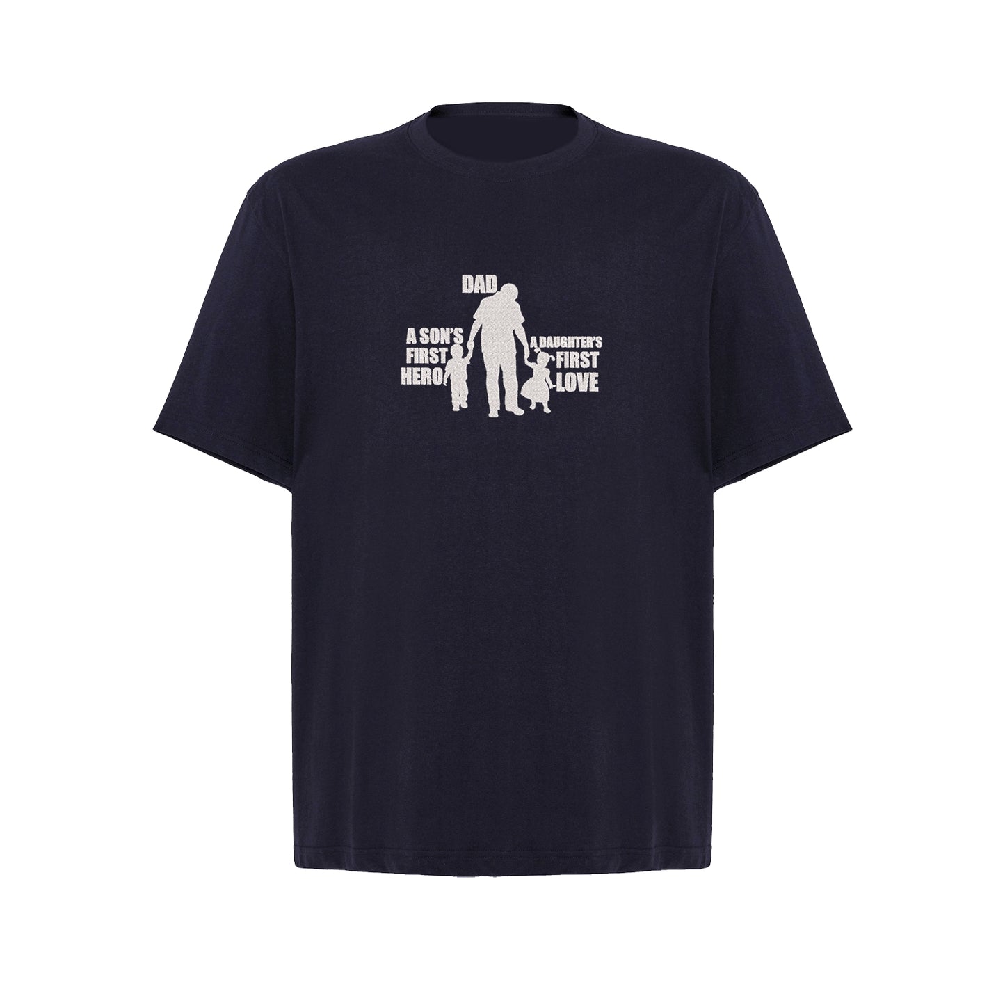 Koszulka oversize z haftem "Dad – A Son's First Hero, A Daughter's First Love"