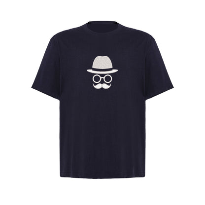 Koszulka oversize z haftem "Father with Moustache" – zabawny i stylowy prezent dla taty Haft z radości