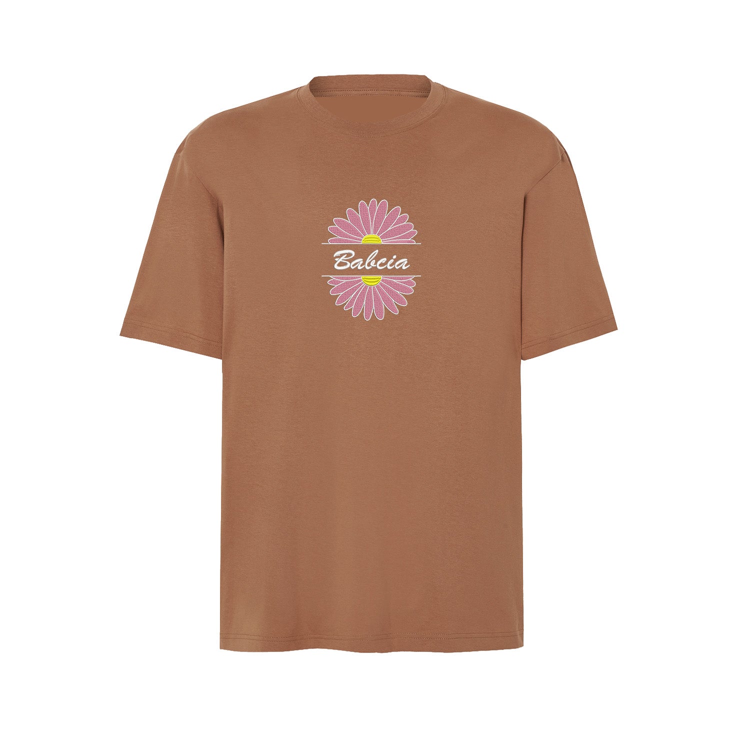 Babcia – koszulka z haftem stokrotki dla Babci Haft z radości - nadruki i haft na odzieży Warszawa