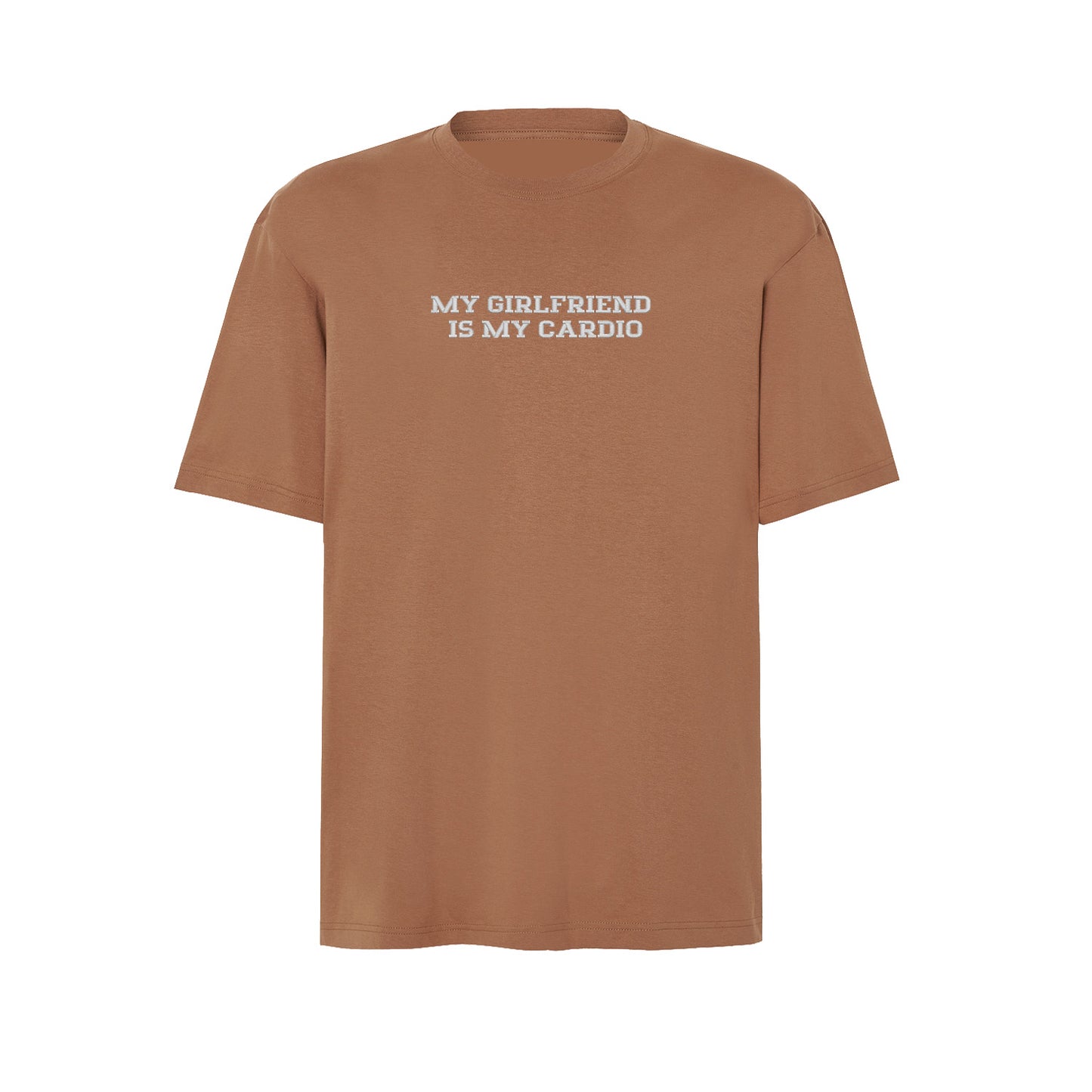 Koszulka z haftem "MY GIRLFRIEND IS MY CARDIO" – romantyczna, zabawna i trwała Haft z radości - nadruki i haft na odzieży Warszawa