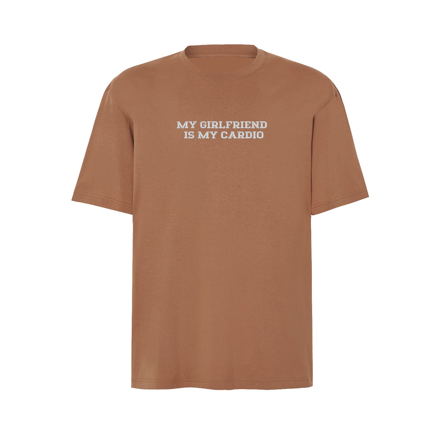 Koszulka z haftem "MY GIRLFRIEND IS MY CARDIO" – romantyczna, zabawna i trwała Haft z radości - nadruki i haft na odzieży Warszawa