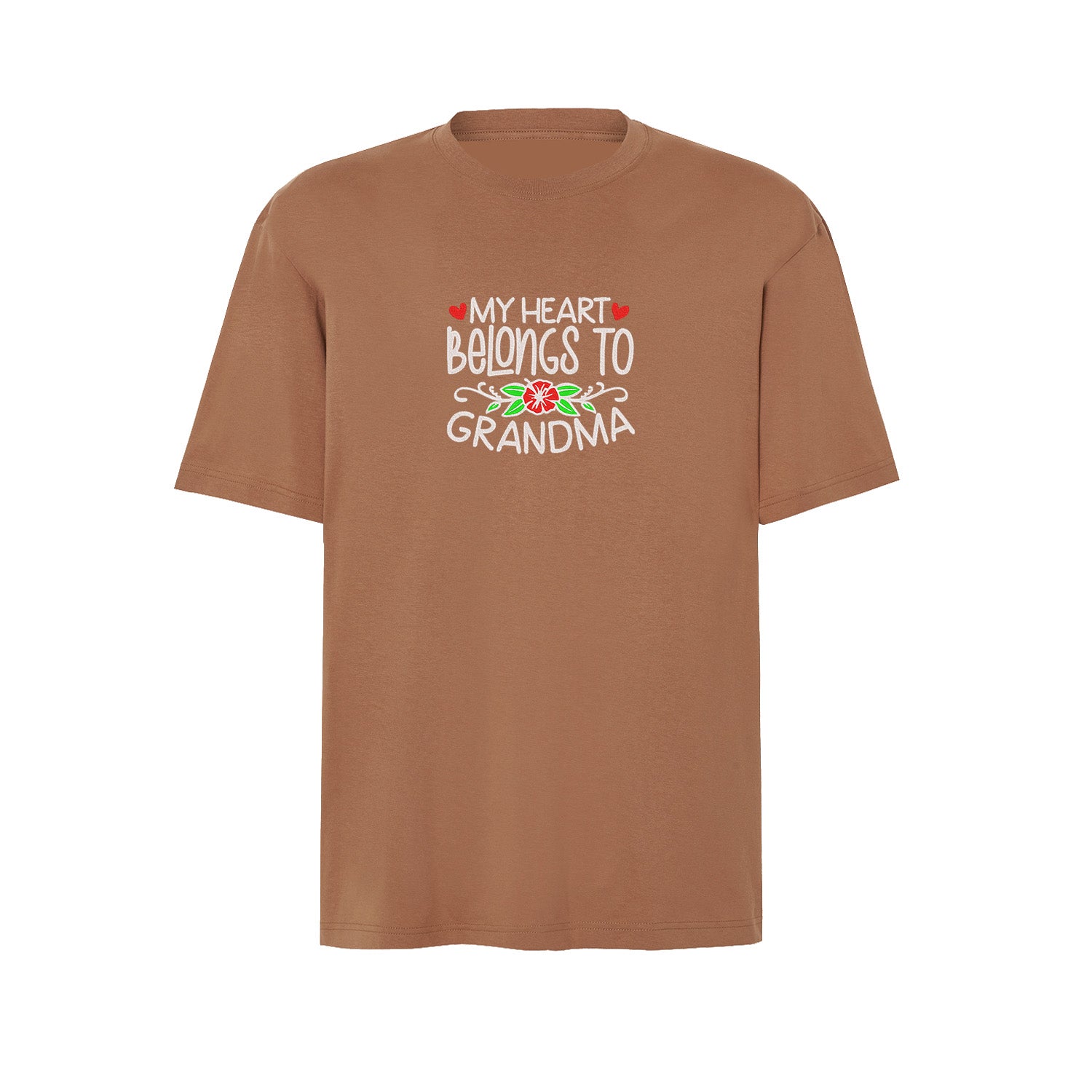Koszulka My Heart Belongs to Grandma – haftowany prezent dla Babci Haft z radości - nadruki i haft na odzieży Warszawa