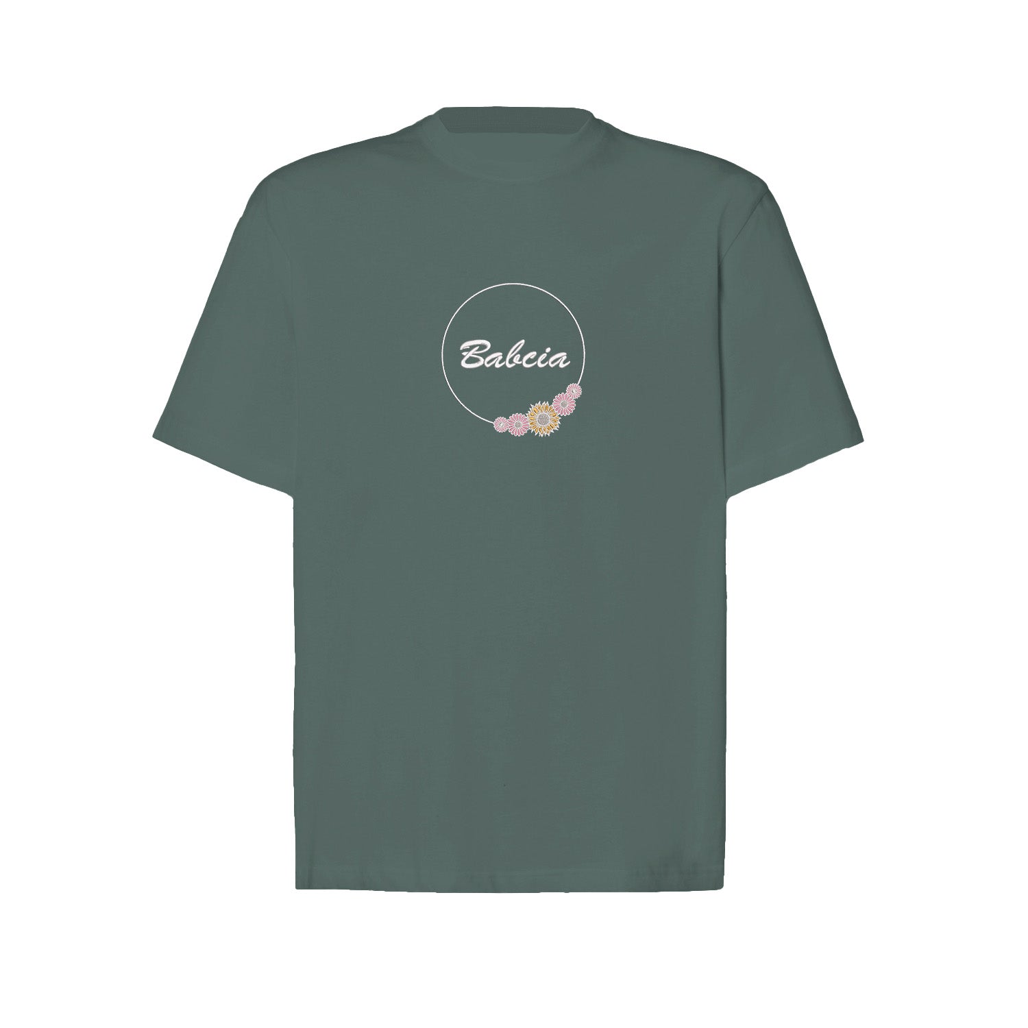 Babcia - koszulka z haftem w kwiatowym stylu dla Babci Haft z radości - nadruki i haft na odzieży Warszawa