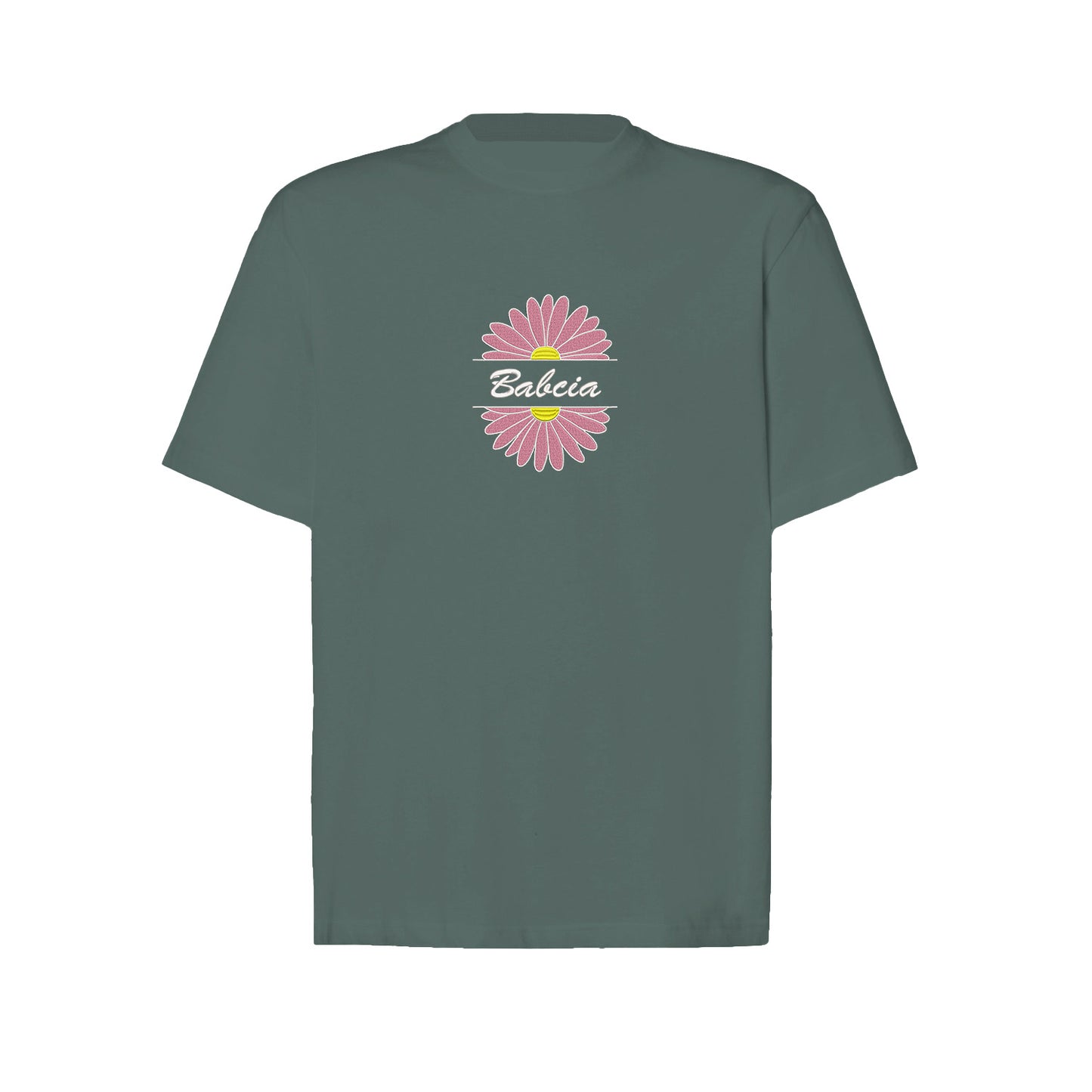 Babcia – koszulka z haftem stokrotki dla Babci Haft z radości - nadruki i haft na odzieży Warszawa