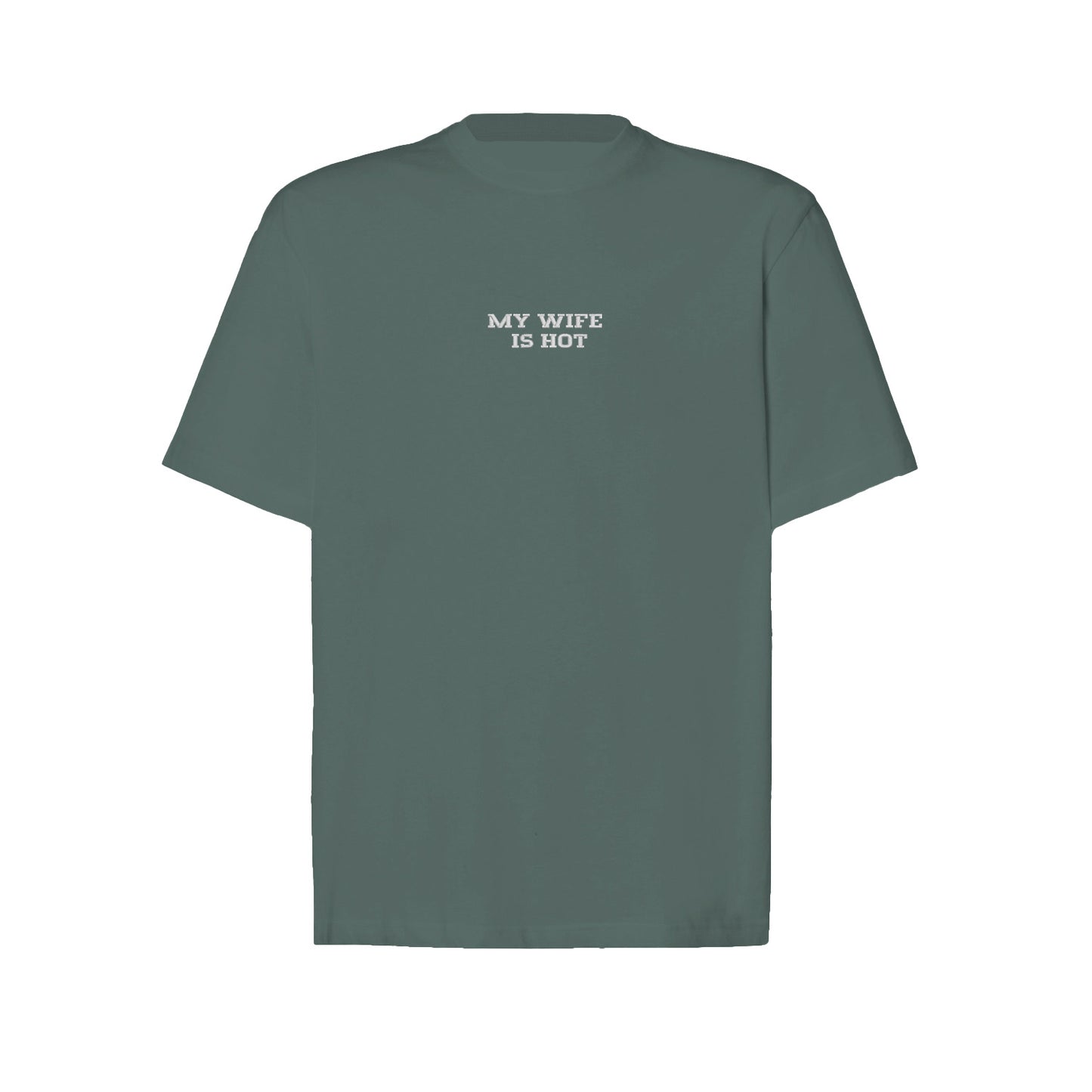 Koszulka z haftem "MY WIFE IS HOT" – unisex, damska, oversize Haft z radości - nadruki i haft na odzieży Warszawa