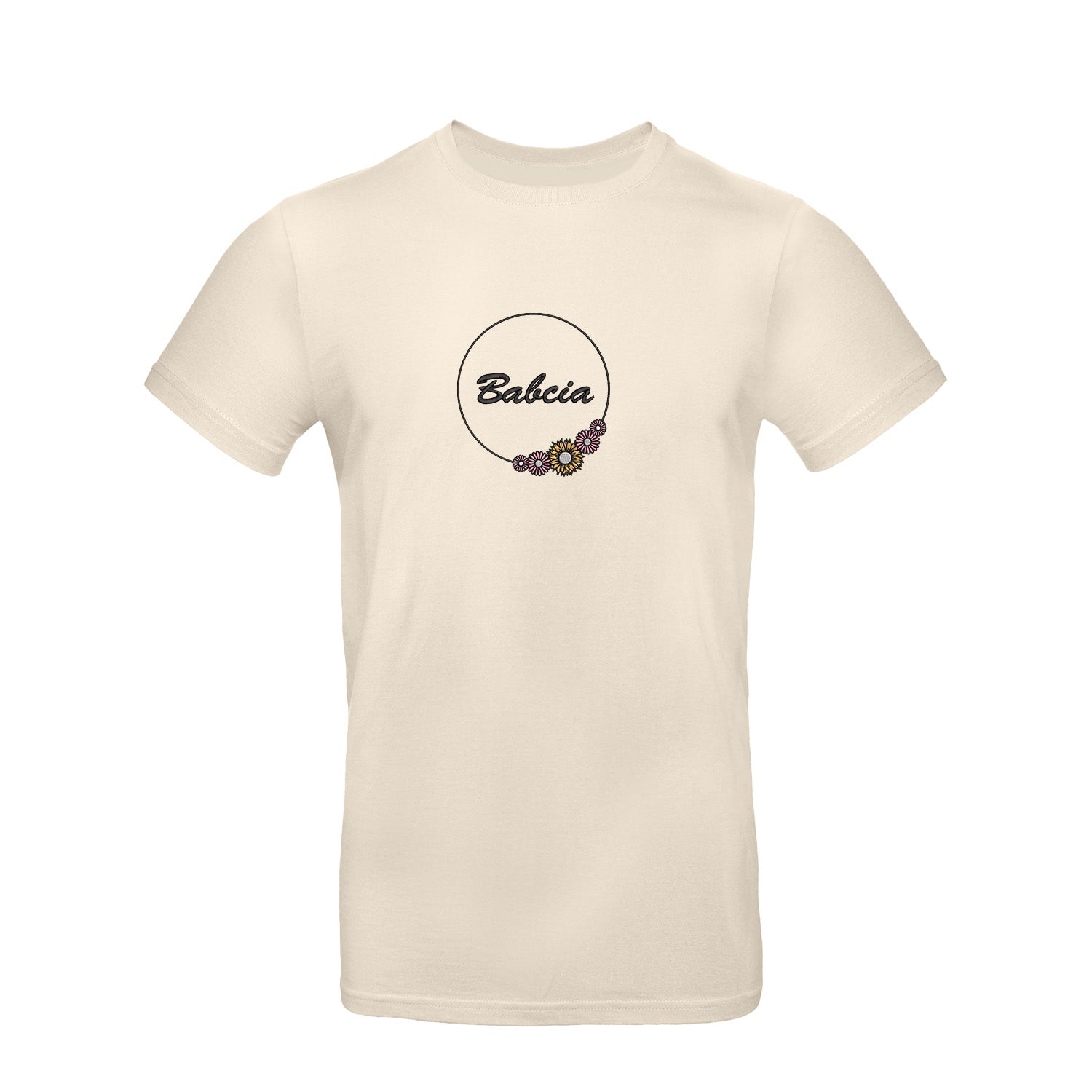 Babcia - koszulka z haftem w kwiatowym stylu dla Babci Haft z radości - nadruki i haft na odzieży Warszawa