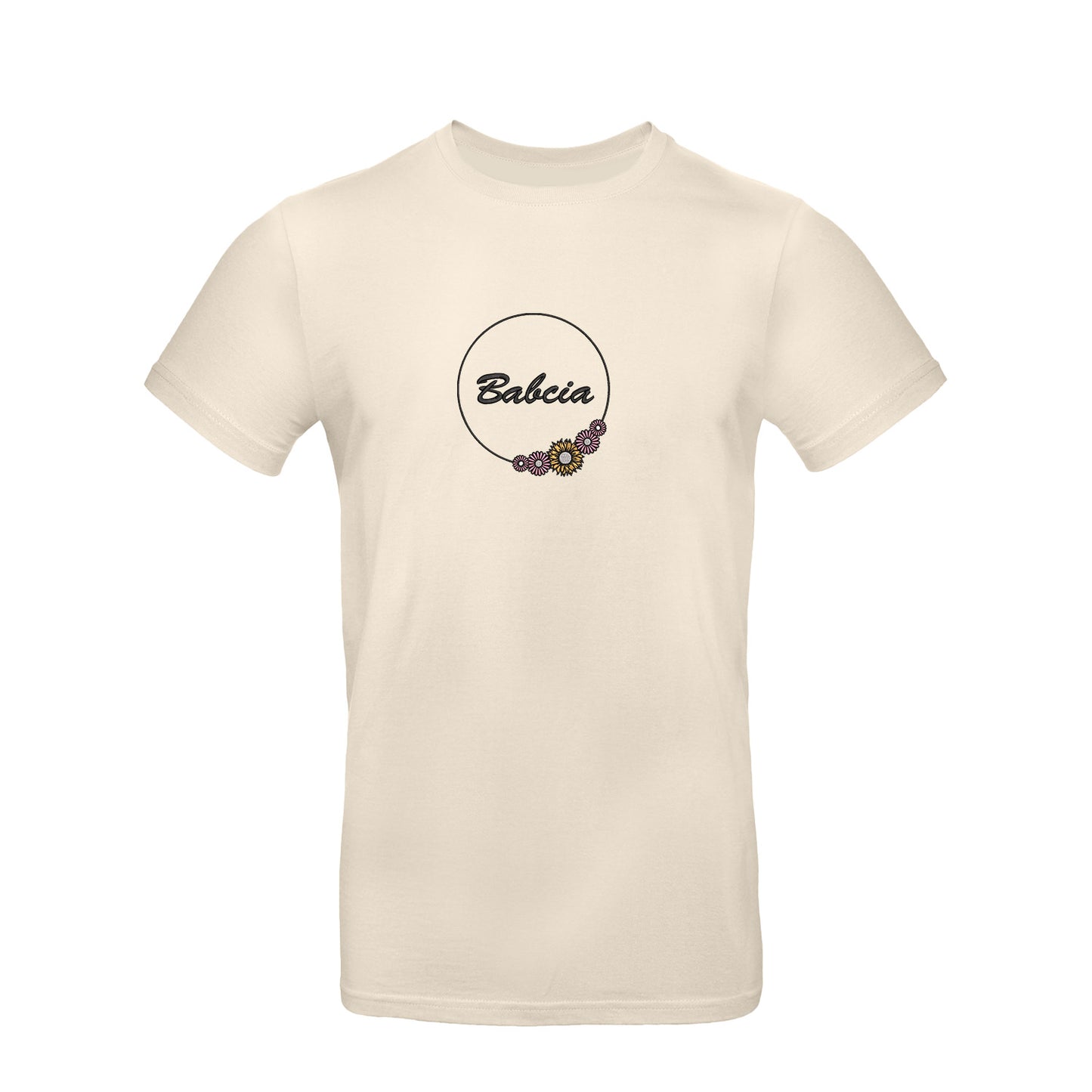 Babcia - koszulka z haftem w kwiatowym stylu dla Babci Haft z radości - nadruki i haft na odzieży Warszawa