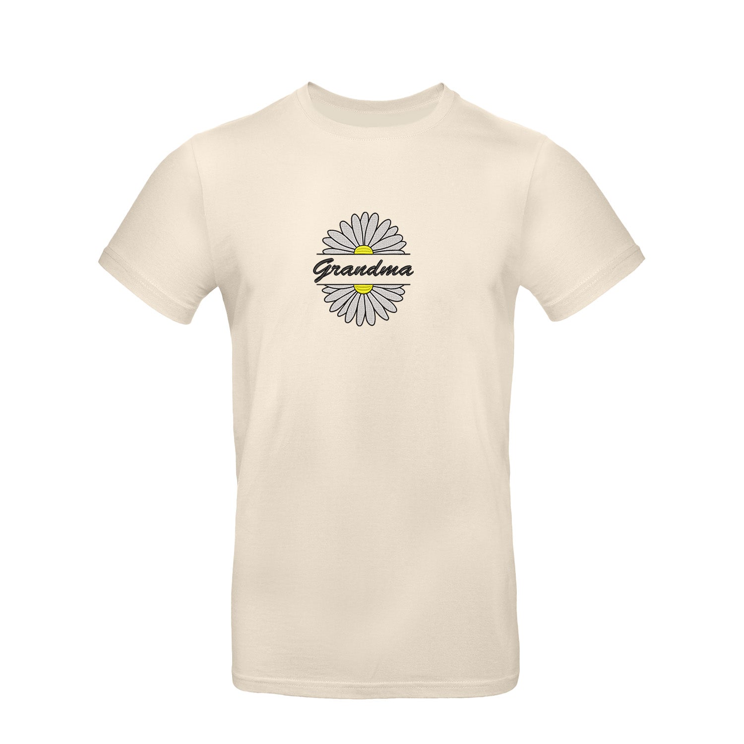 Koszulka Grandma Flower 2 – stokrotkowy haft dla ukochanej Babci Haft z radości - nadruki i haft na odzieży Warszawa