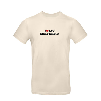 Koszulka I LOVE MY GIRLFRIEND z haftem – unisex, damska lub oversize Haft z radości - nadruki i haft na odzieży Warszawa