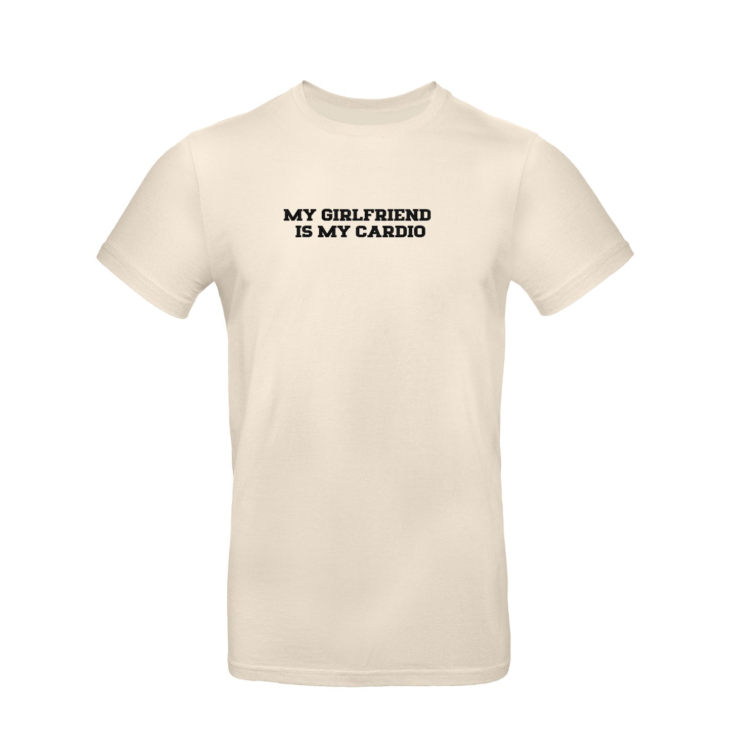 Koszulka z haftem "MY GIRLFRIEND IS MY CARDIO" – romantyczna, zabawna i trwała Haft z radości - nadruki i haft na odzieży Warszawa