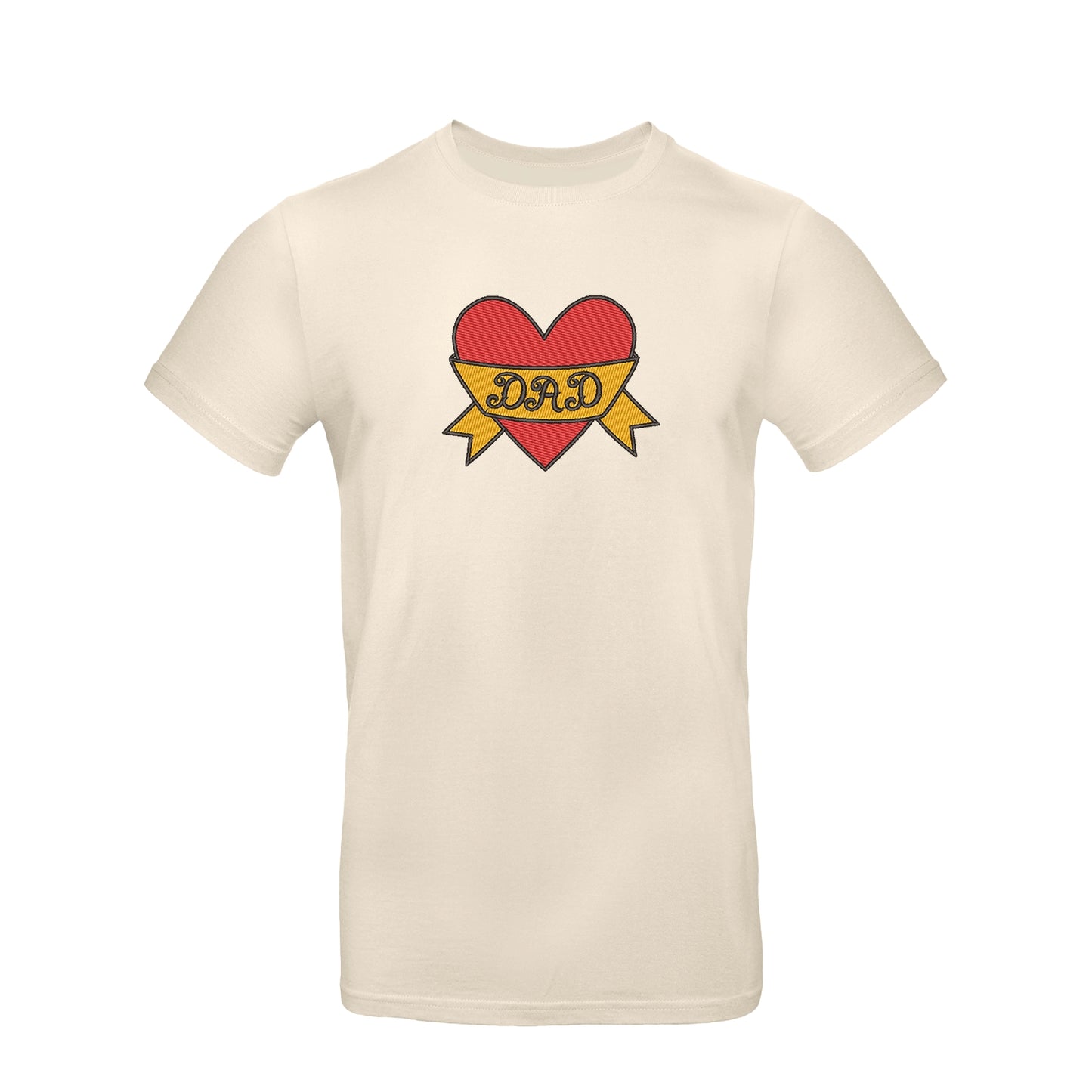 Koszulka unisex "Dad Heart Tattoo" z haftem – klasyczny wzór dla taty z charakterem