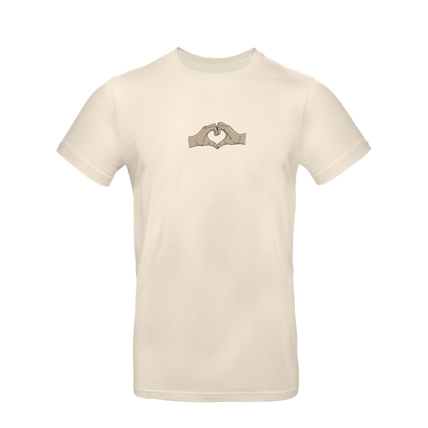 Koszulka z Haftem „Serce z dłoni” – symbol bliskości Haft z radości - nadruki i haft na odzieży Warszawa