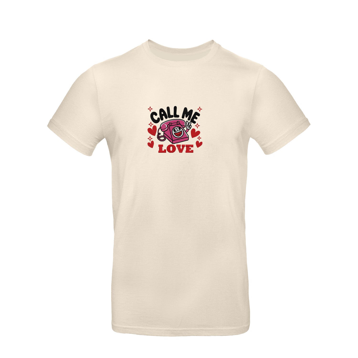 Koszulka z Haftem „Call Me Love” – delikatne przesłanie Haft z radości - nadruki i haft na odzieży Warszawa