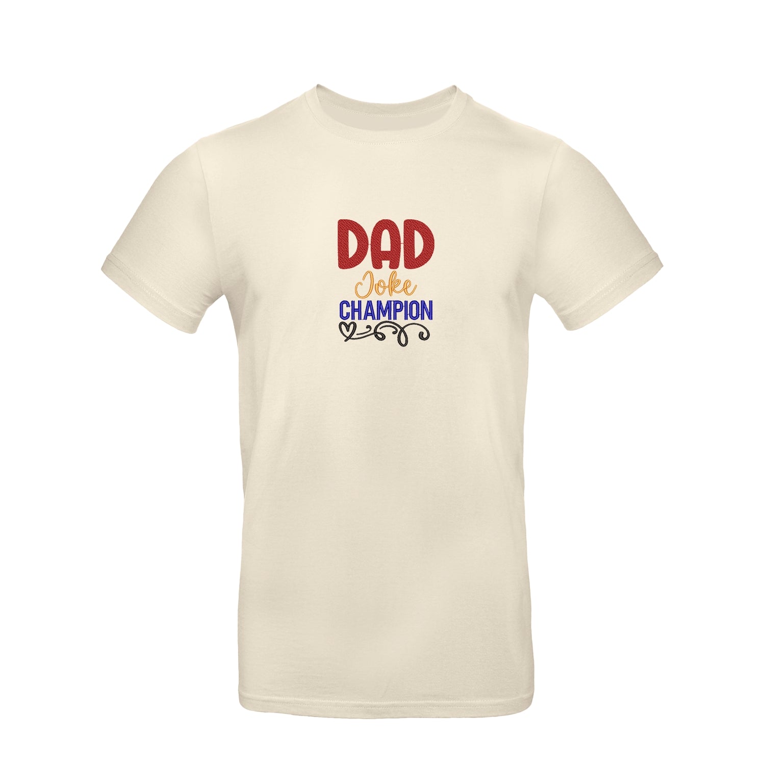 Koszulka unisex z haftem "Dad Joke Champion" – idealna dla taty z poczuciem humoru Haft z radości