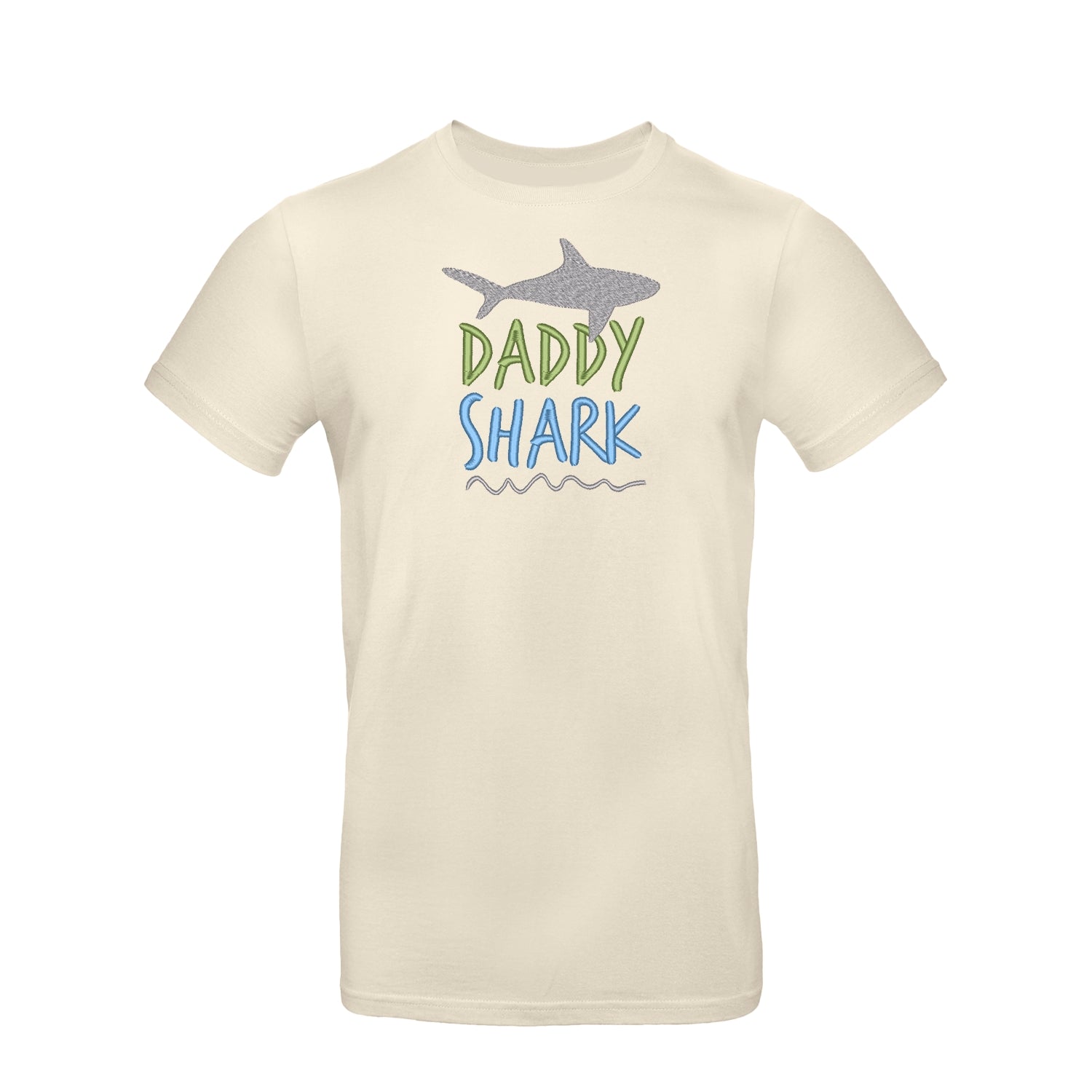 Koszulka unisex "Daddy Shark" z haftem – prezent dla taty z humorem Haft z radości
