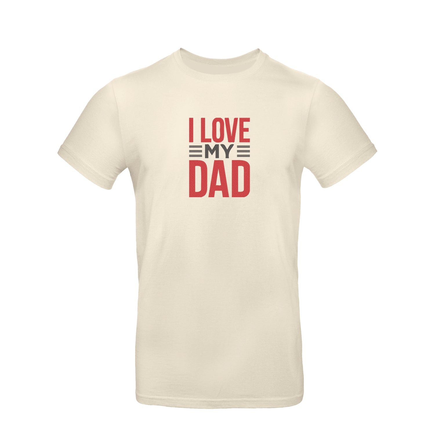Koszulka unisex z haftem "I Love My Dad 2" – wyjątkowy prezent dla taty z serca Haft z radości