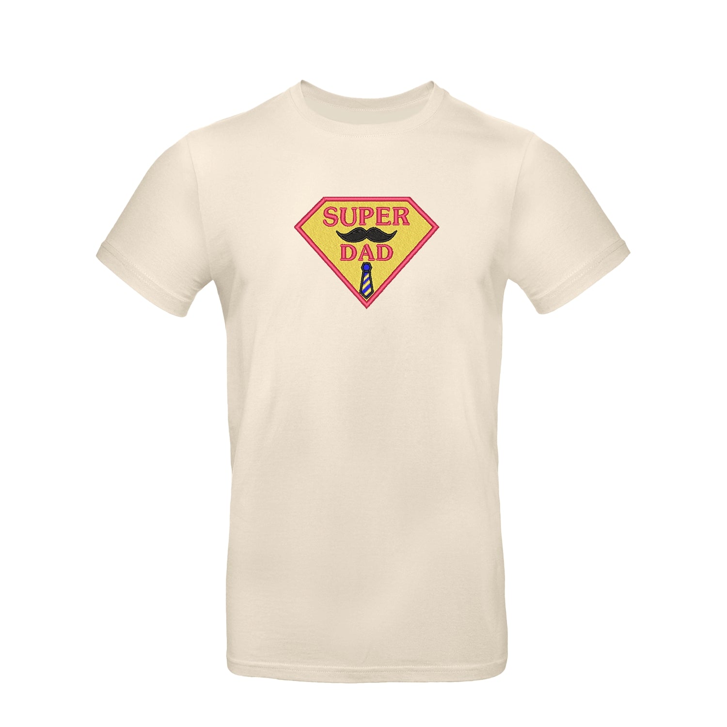Koszulka "Super Dad" na Dzień Ojca – prezent z haftem dla taty bohatera Haft z radości