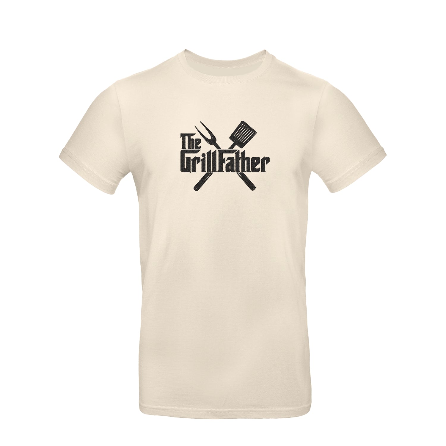 Koszulka The Grill Father – prezent z haftem dla taty miłośnika grilla Haft z radości