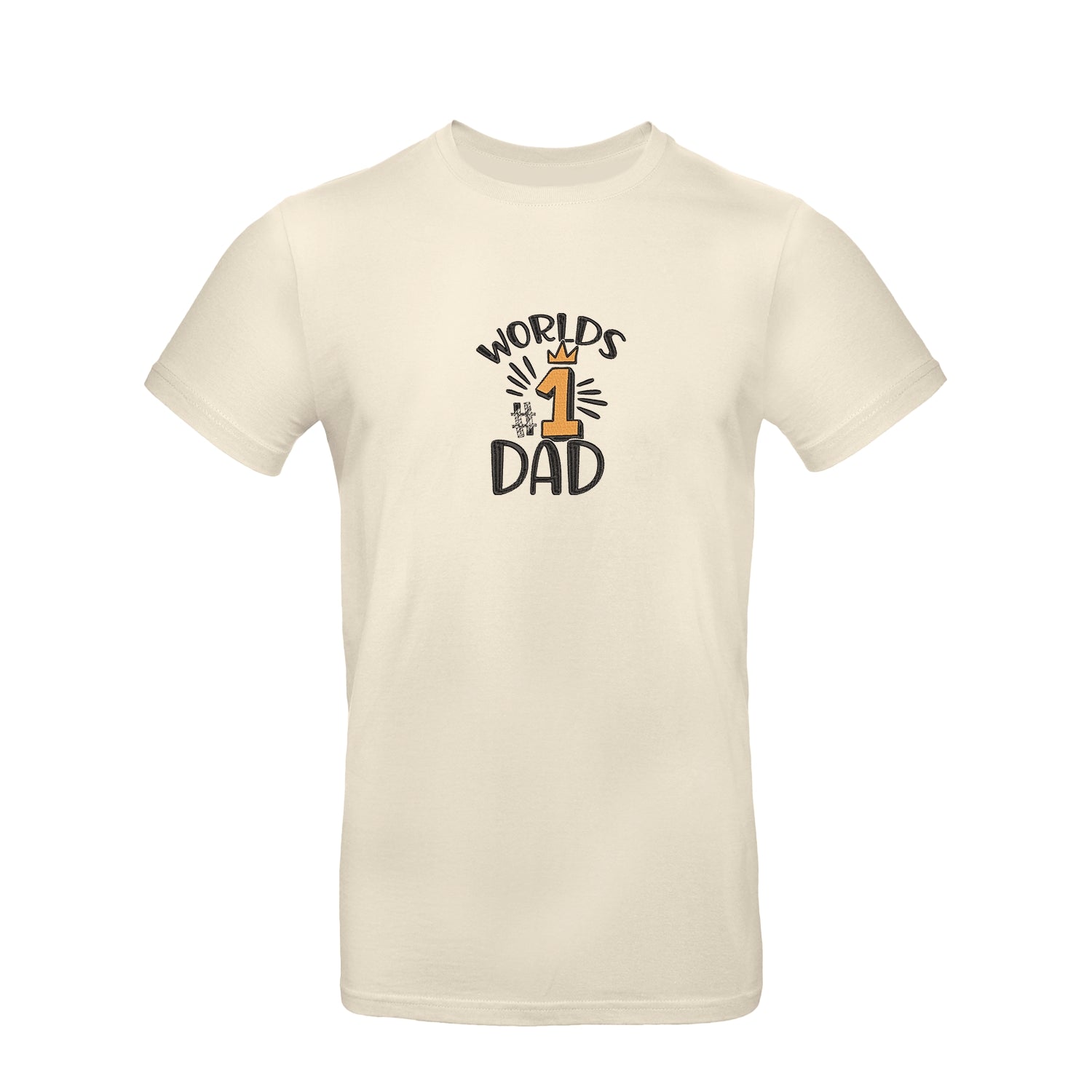Koszulka unisex World's No.1 Dad – haftowana koszulka dla najlepszego taty na świecie Haft z radości