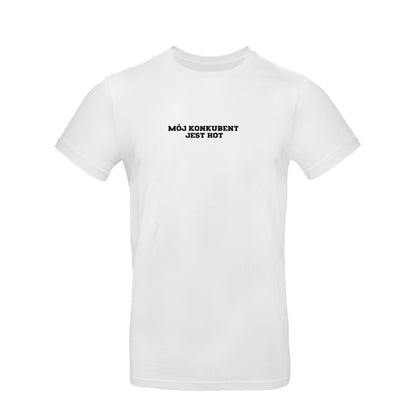 Koszulka z haftem "MÓJ KONKUBENT JEST HOT" – unisex, damska, oversize Haft z radości - nadruki i haft na odzieży Warszawa