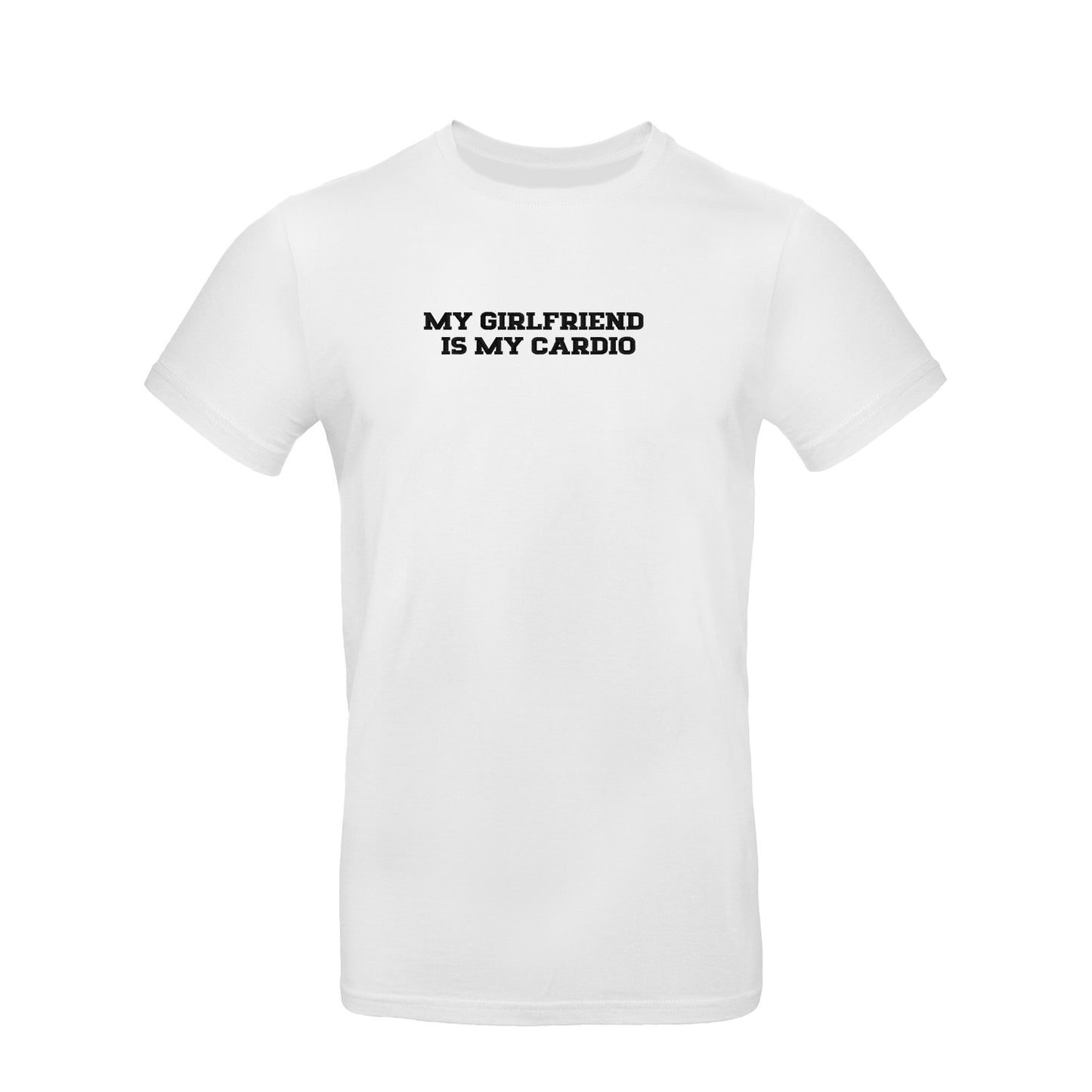 Koszulka z haftem "MY GIRLFRIEND IS MY CARDIO" – romantyczna, zabawna i trwała Haft z radości - nadruki i haft na odzieży Warszawa