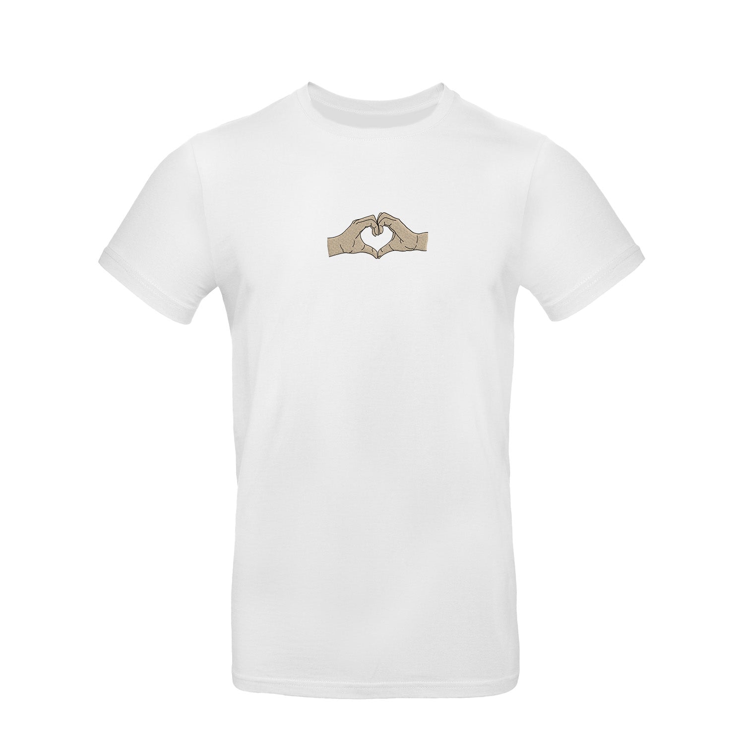 Koszulka z Haftem „Serce z dłoni” – symbol bliskości Haft z radości - nadruki i haft na odzieży Warszawa