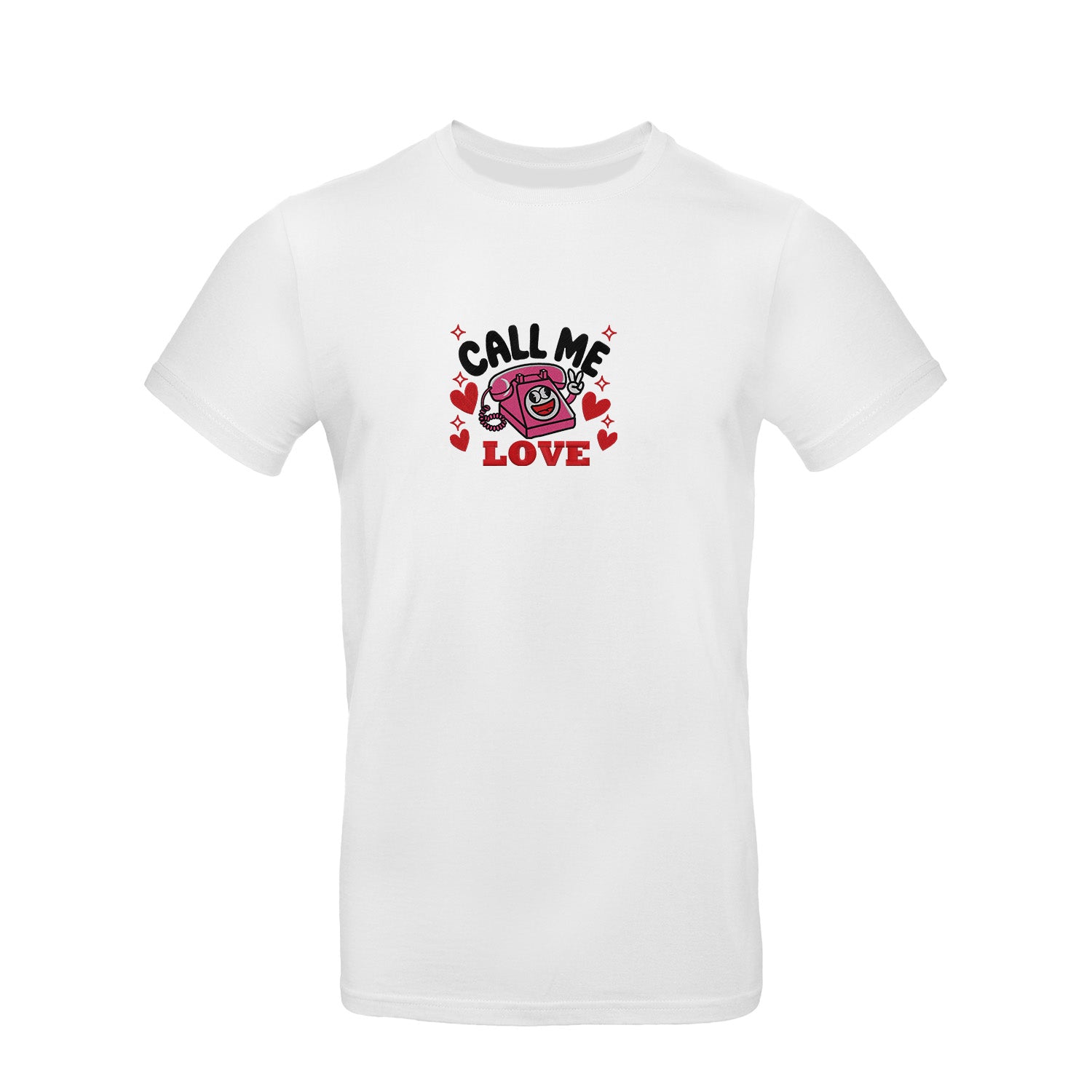 Koszulka z Haftem „Call Me Love” – delikatne przesłanie Haft z radości - nadruki i haft na odzieży Warszawa