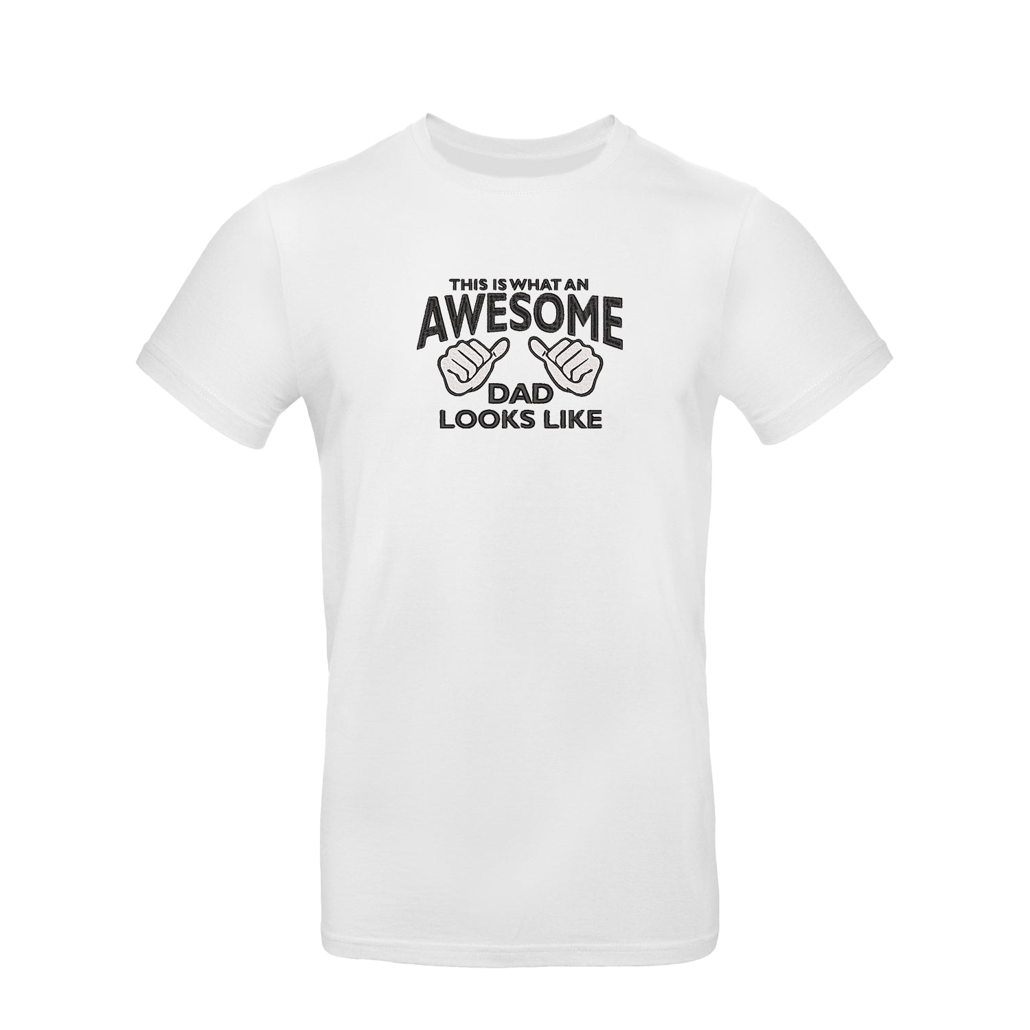 Koszulka „Awesome Dad” z haftem – prezent dla taty, unisex, damska, oversize Haft z radości - nadruki i haft na odzieży Warszawa
