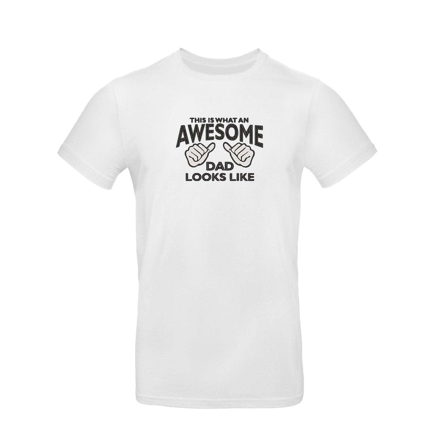 Koszulka „Awesome Dad” z haftem – prezent dla taty, unisex, damska, oversize Haft z radości - nadruki i haft na odzieży Warszawa