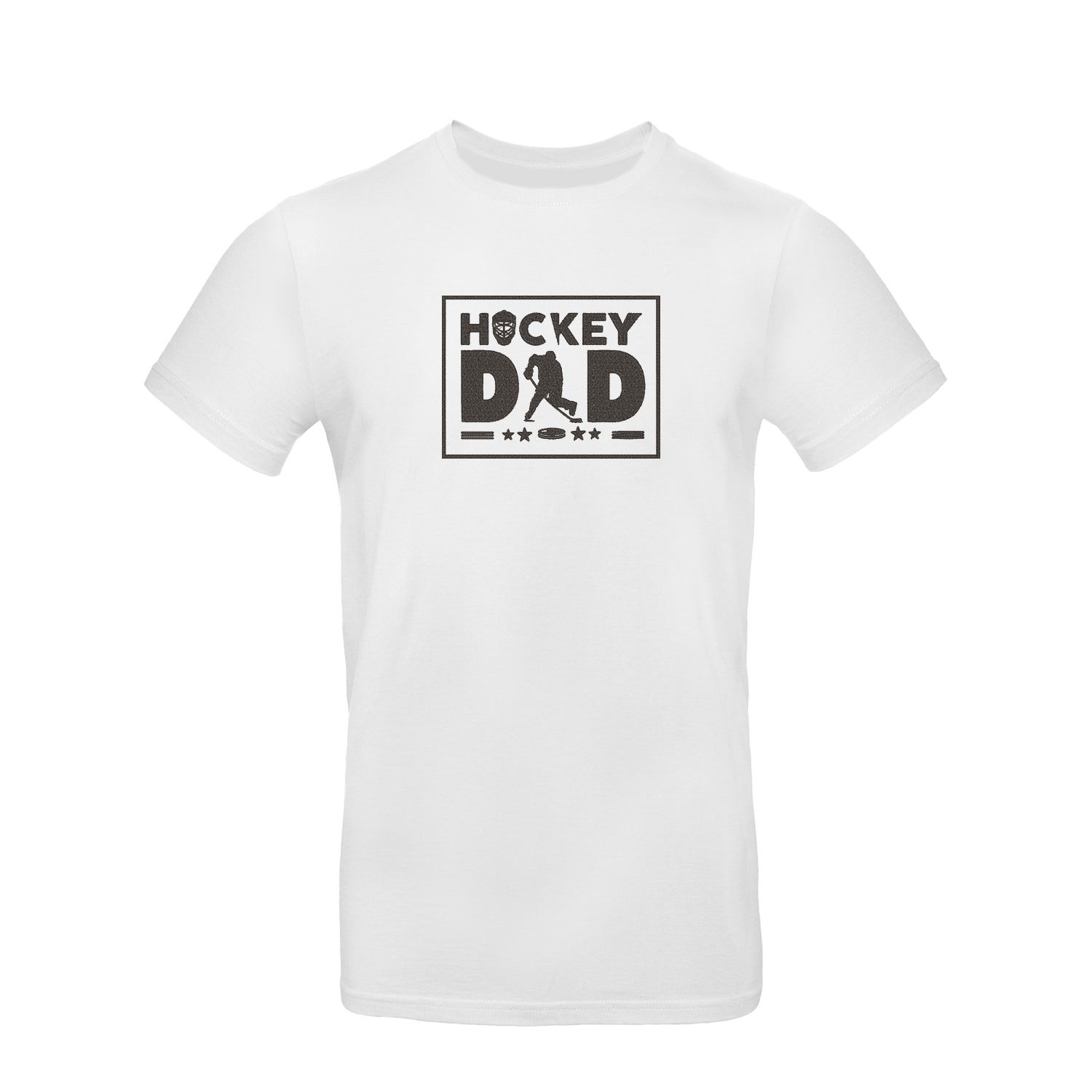 Koszulka unisex z haftem "Hockey Dad" – idealny prezent dla taty fana hokeja Haft z radości