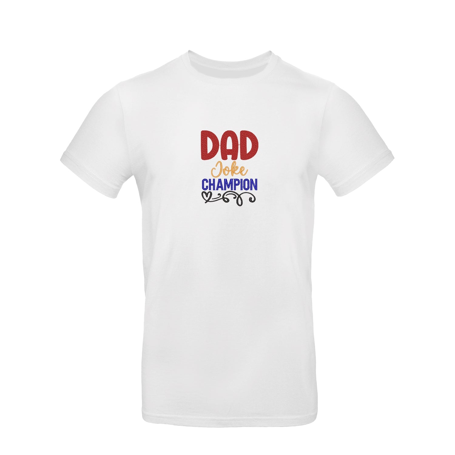 Koszulka unisex z haftem "Dad Joke Champion" – idealna dla taty z poczuciem humoru Haft z radości