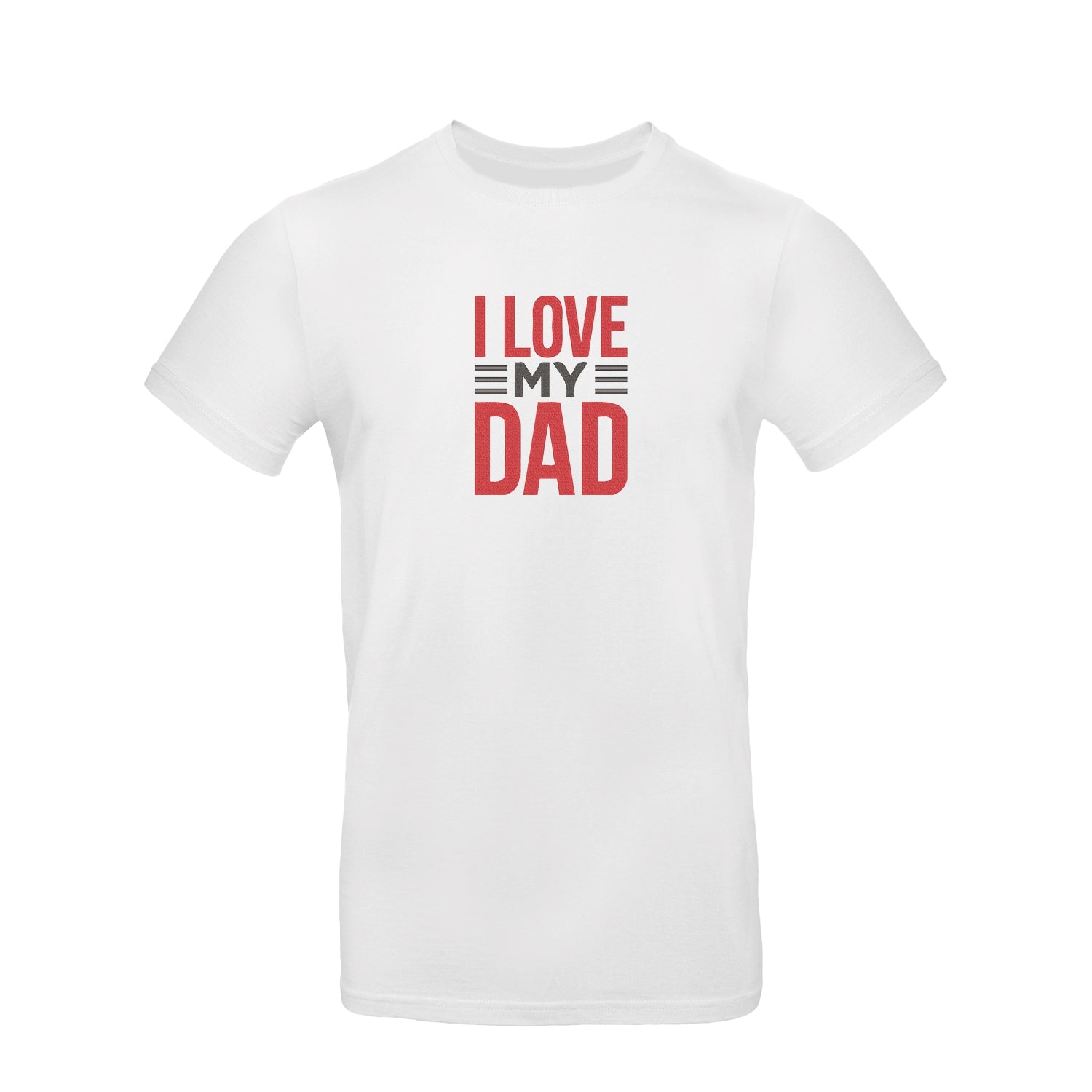 Koszulka unisex z haftem "I Love My Dad 2" – wyjątkowy prezent dla taty z serca Haft z radości