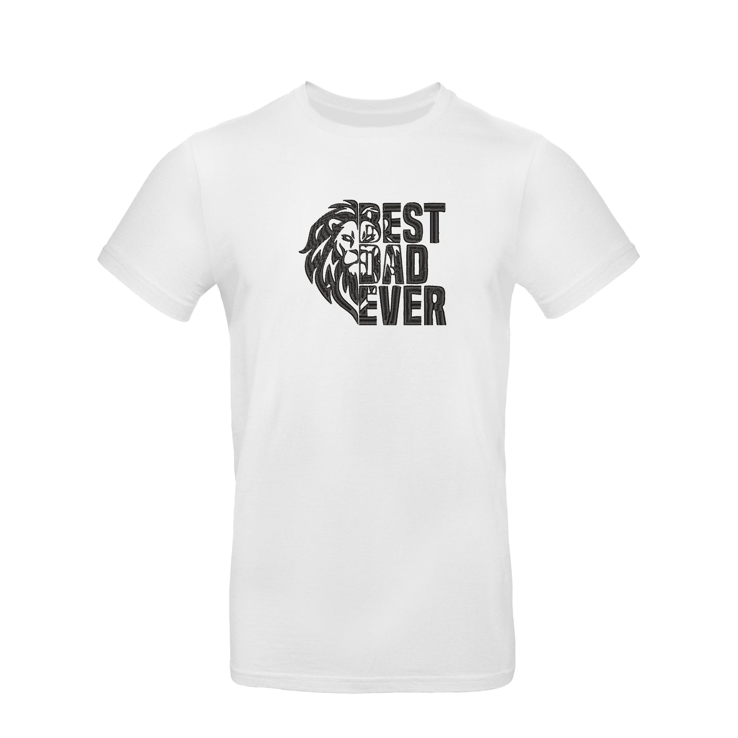 Koszulka unisex z haftem "Lion Best Dad Ever" – prezent dla silnego taty