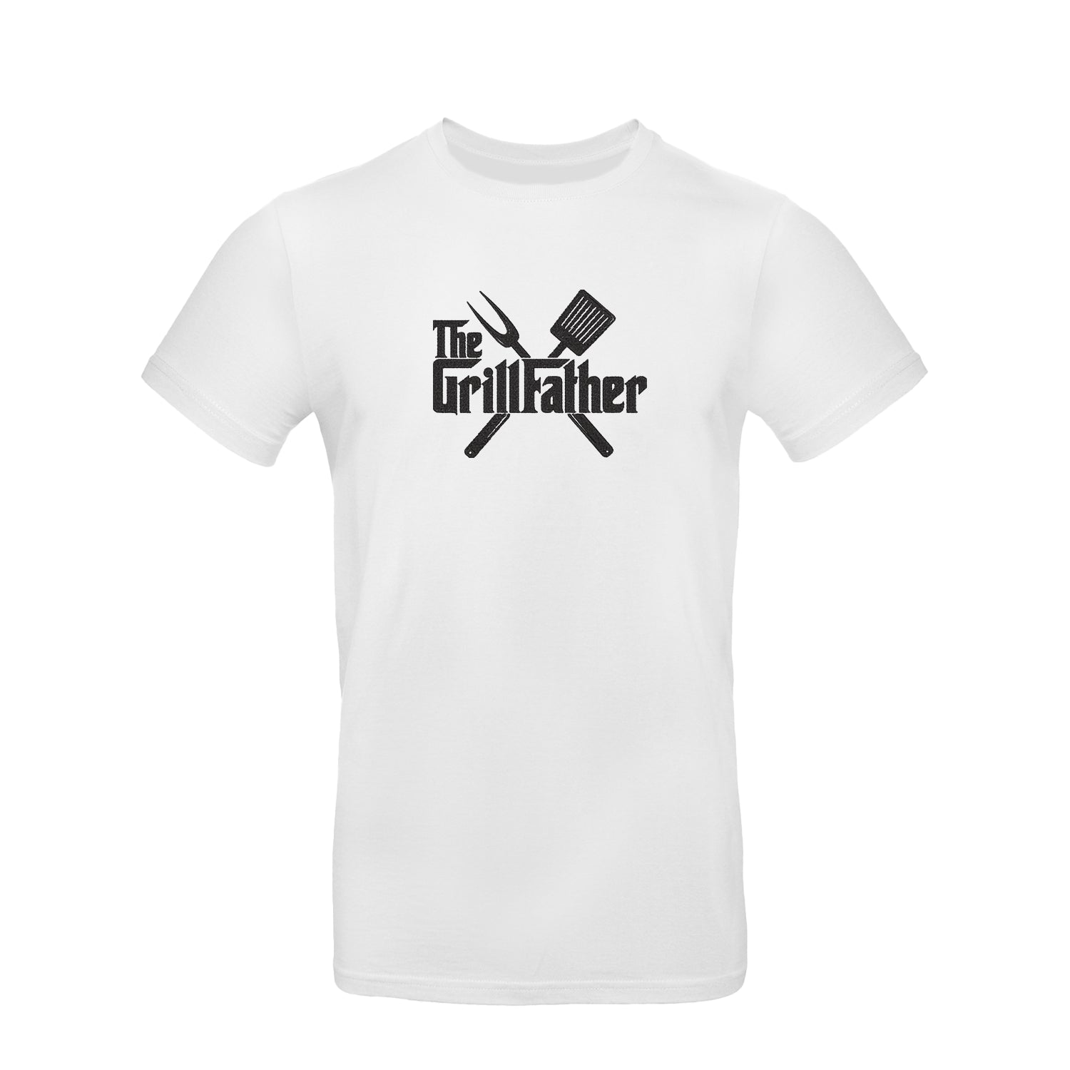 Koszulka The Grill Father – prezent z haftem dla taty miłośnika grilla Haft z radości