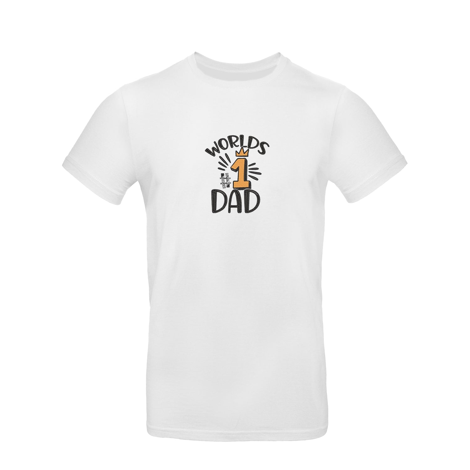 Koszulka unisex World's No.1 Dad – haftowana koszulka dla najlepszego taty na świecie Haft z radości