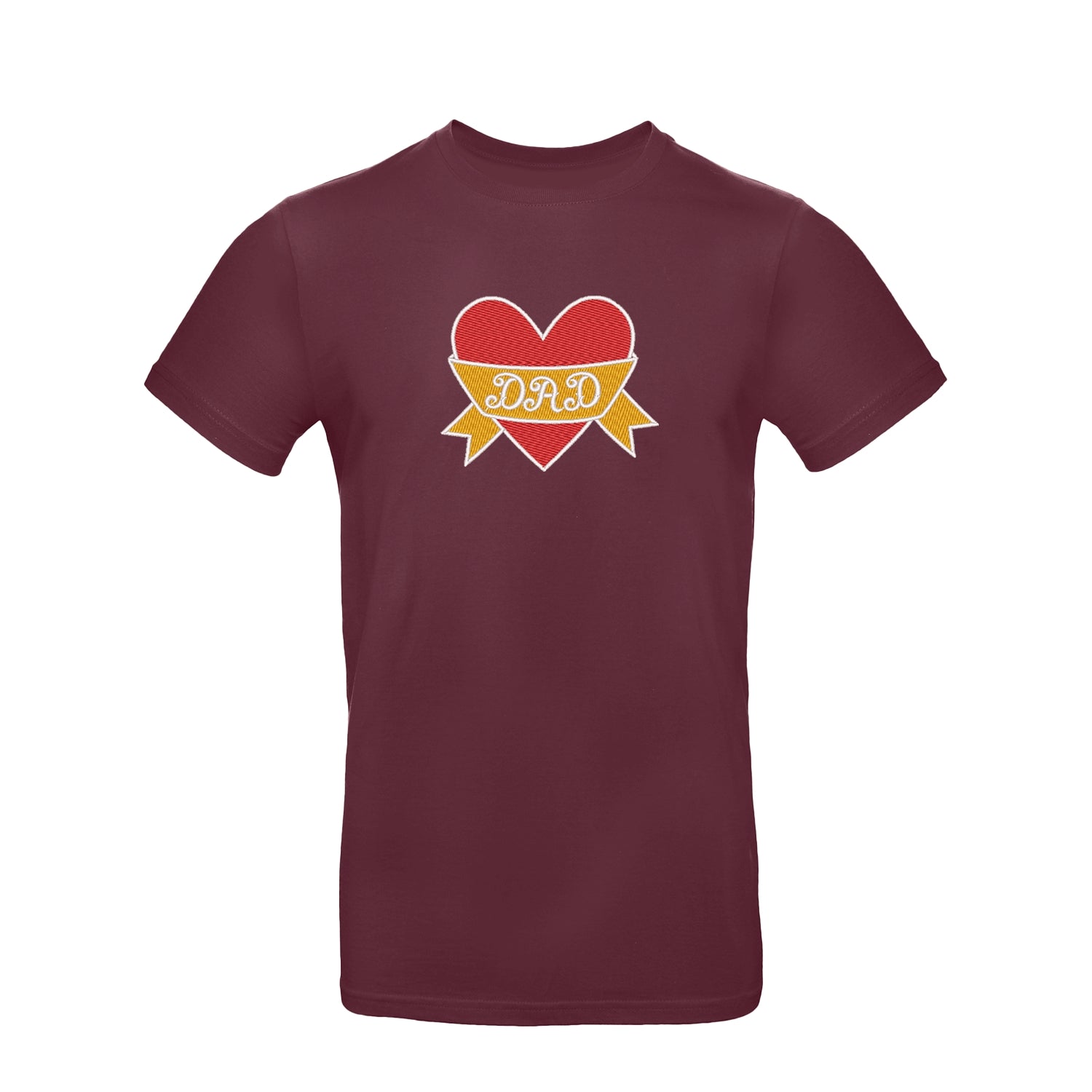 Koszulka unisex "Dad Heart Tattoo" z haftem – klasyczny wzór dla taty z charakterem Haft z radości