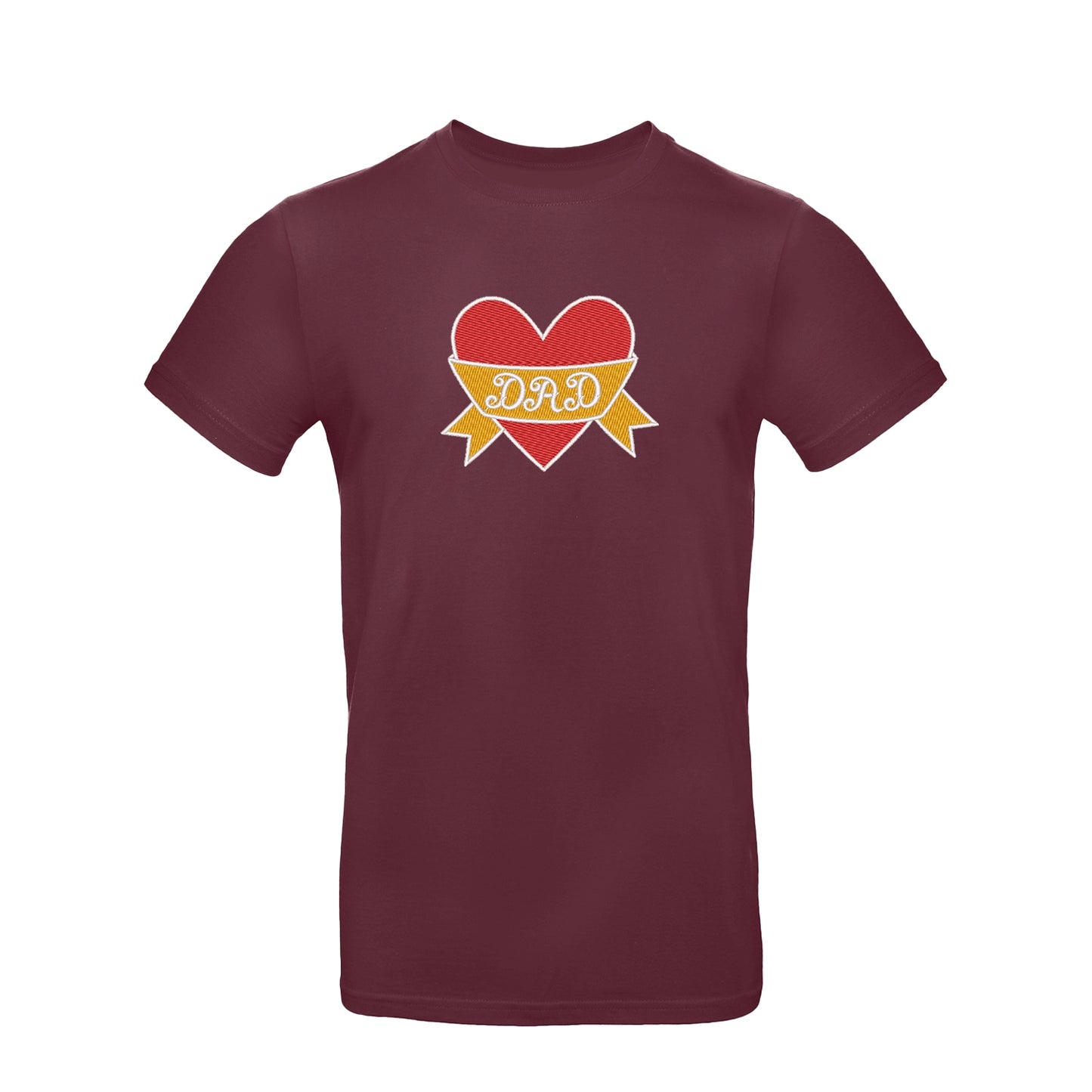Koszulka unisex "Dad Heart Tattoo" z haftem – klasyczny wzór dla taty z charakterem