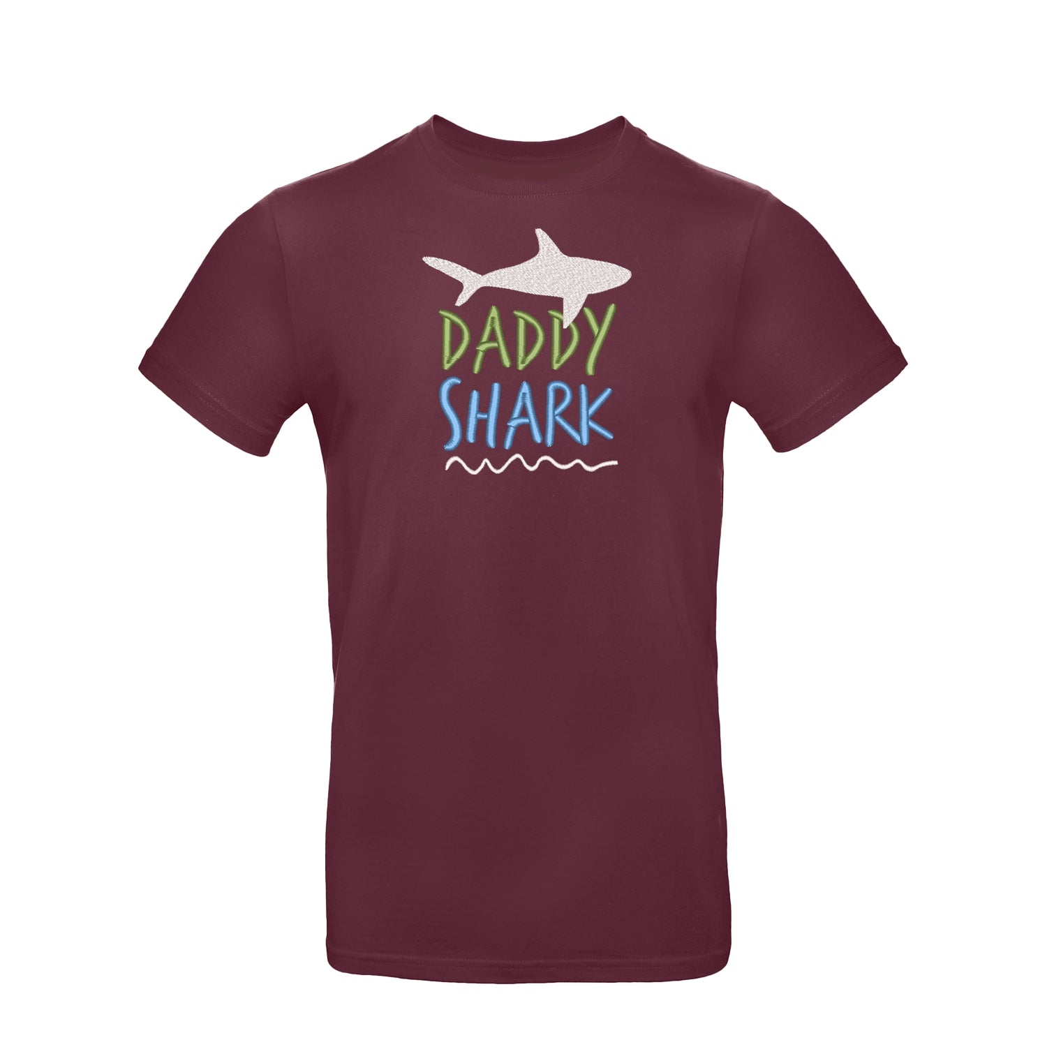 Koszulka unisex "Daddy Shark" z haftem – prezent dla taty z humorem Haft z radości