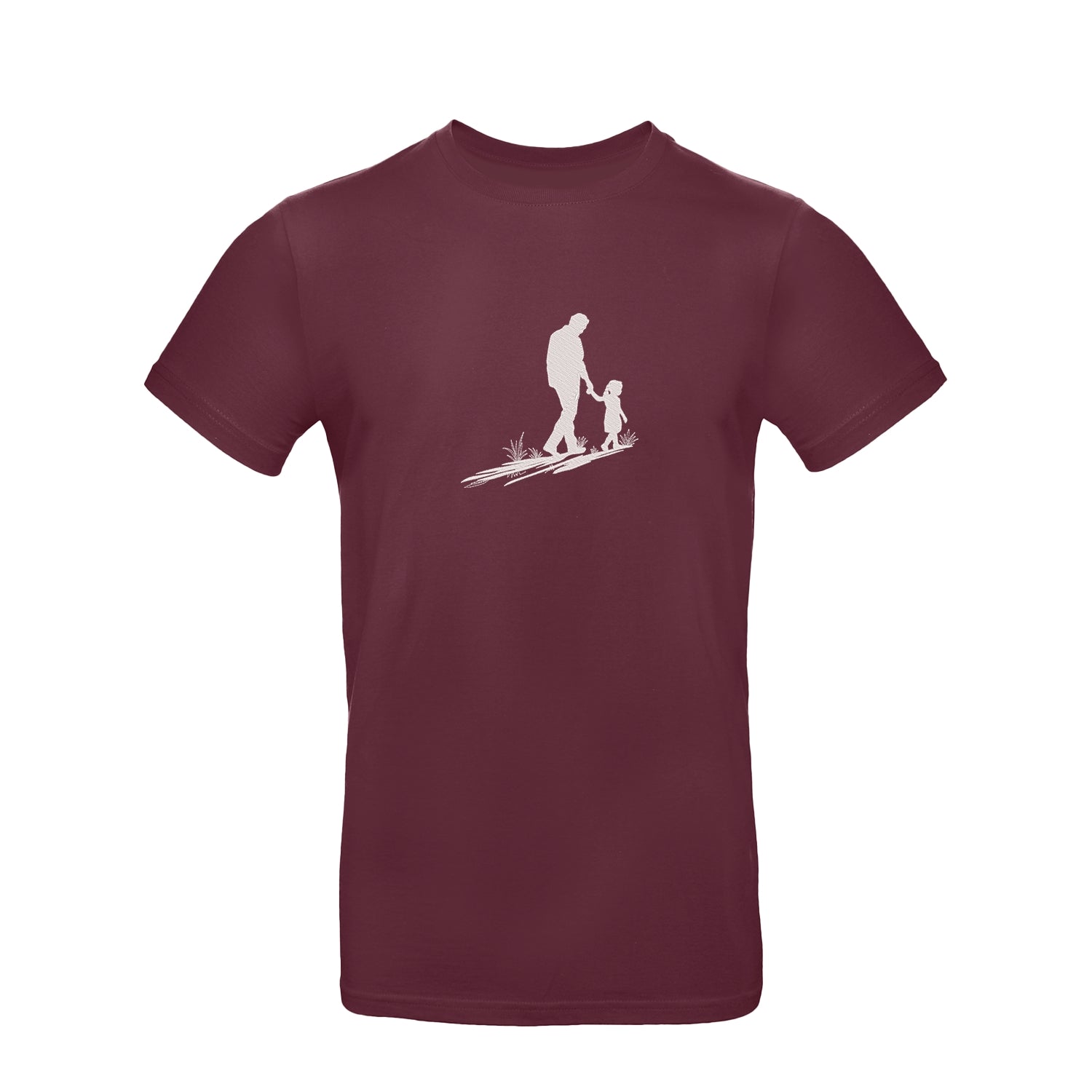 Koszulka unisex z haftem "Father and Daughter Silhouette" – wyjątkowy prezent dla taty Haft z radości