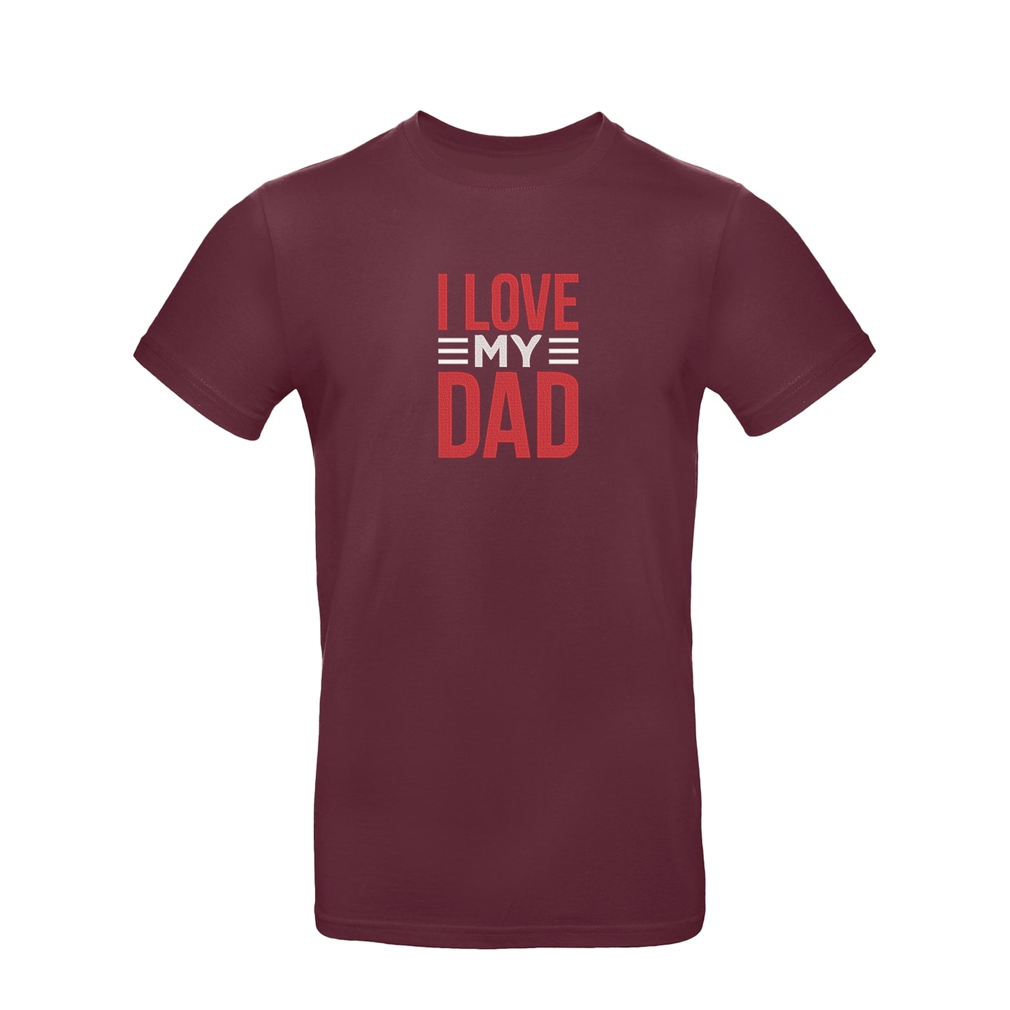 Koszulka unisex z haftem "I Love My Dad 2" – wyjątkowy prezent dla taty z serca