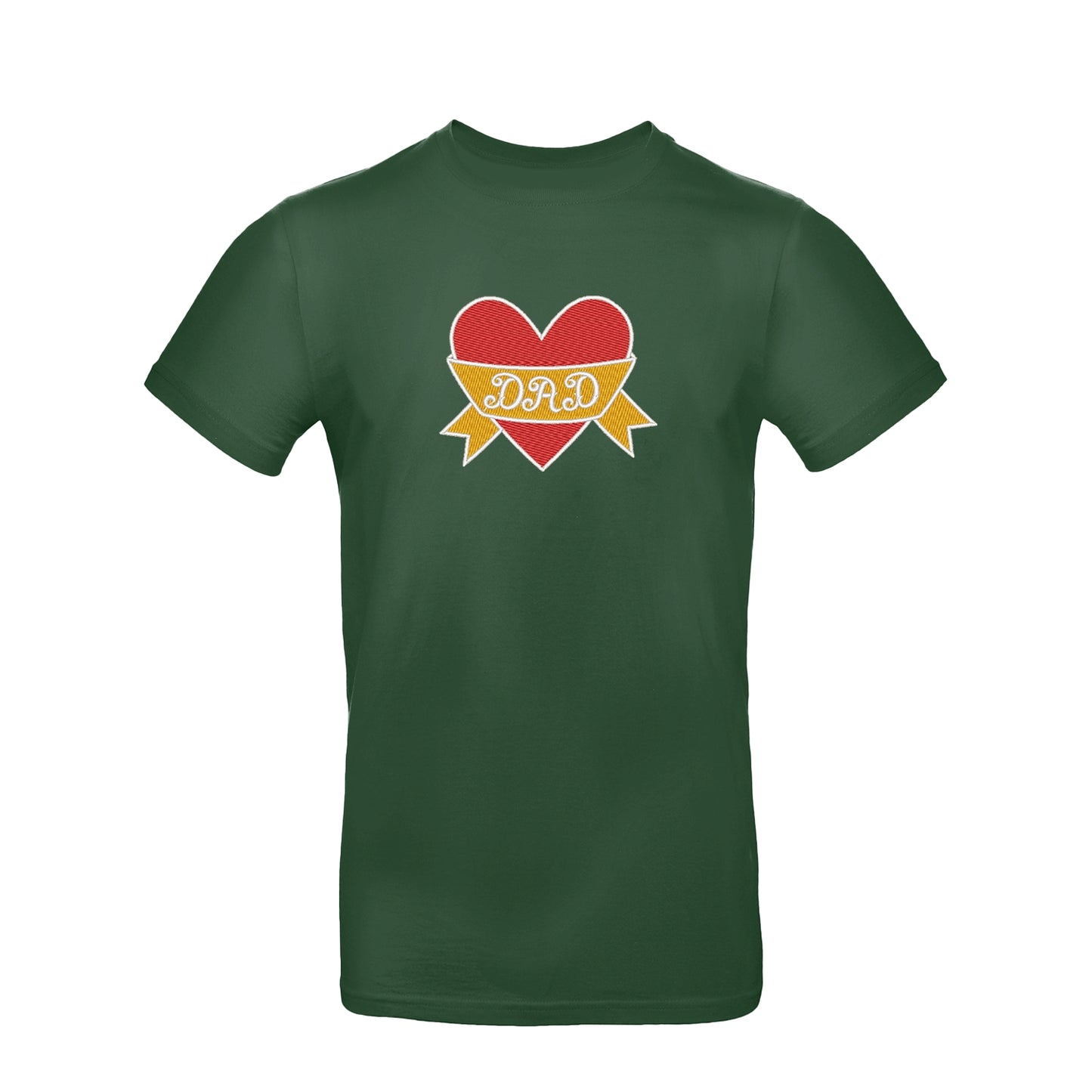 Koszulka unisex "Dad Heart Tattoo" z haftem – klasyczny wzór dla taty z charakterem