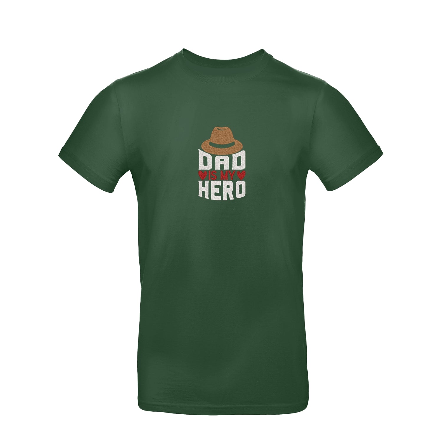 Koszulka unisex "Dad is My Hero" z haftem – prezent dla taty bohatera Haft z radości