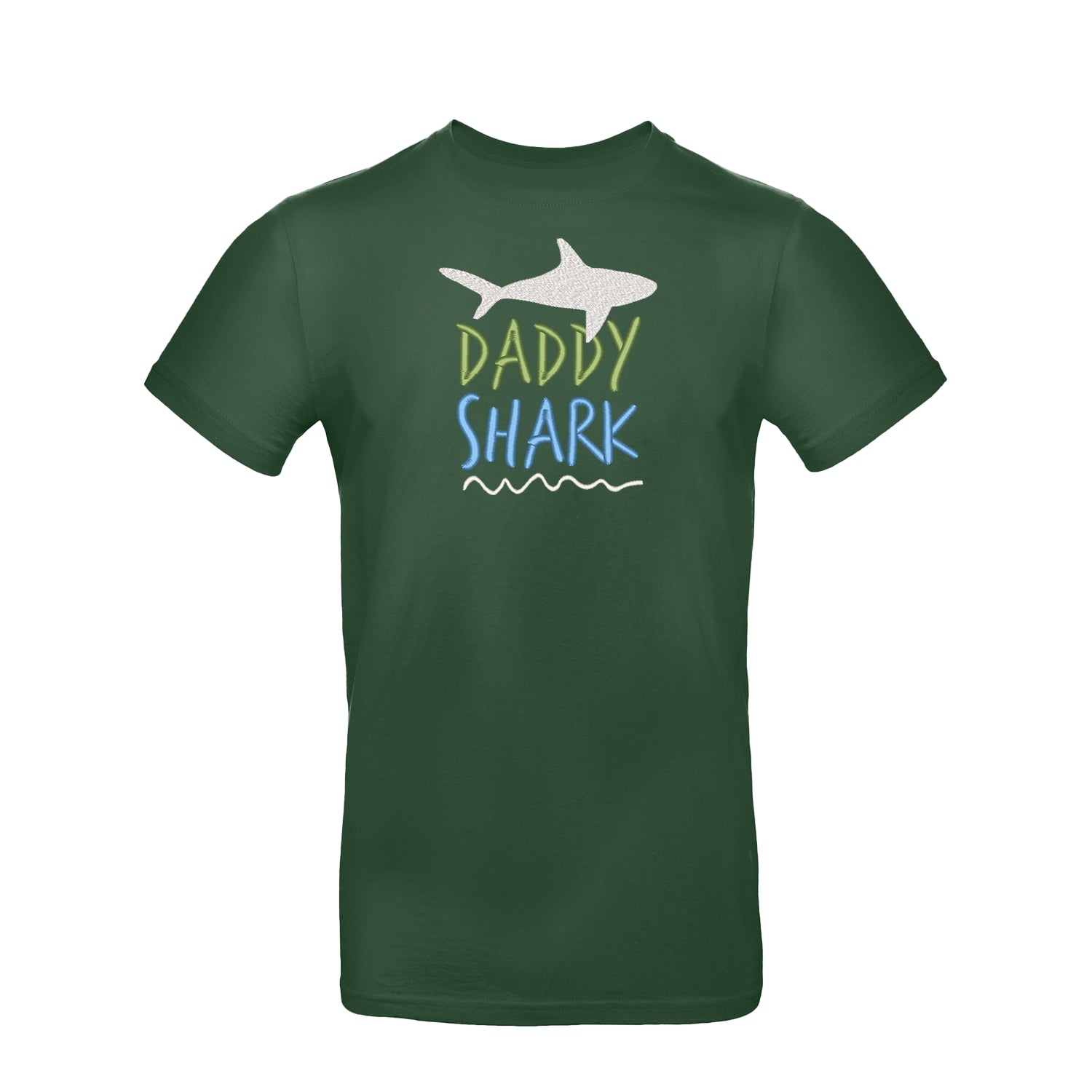Koszulka unisex "Daddy Shark" z haftem – prezent dla taty z humorem Haft z radości