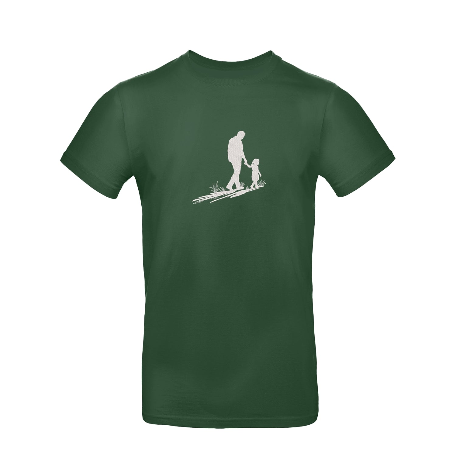 Koszulka unisex z haftem "Father and Daughter Silhouette" – wyjątkowy prezent dla taty Haft z radości