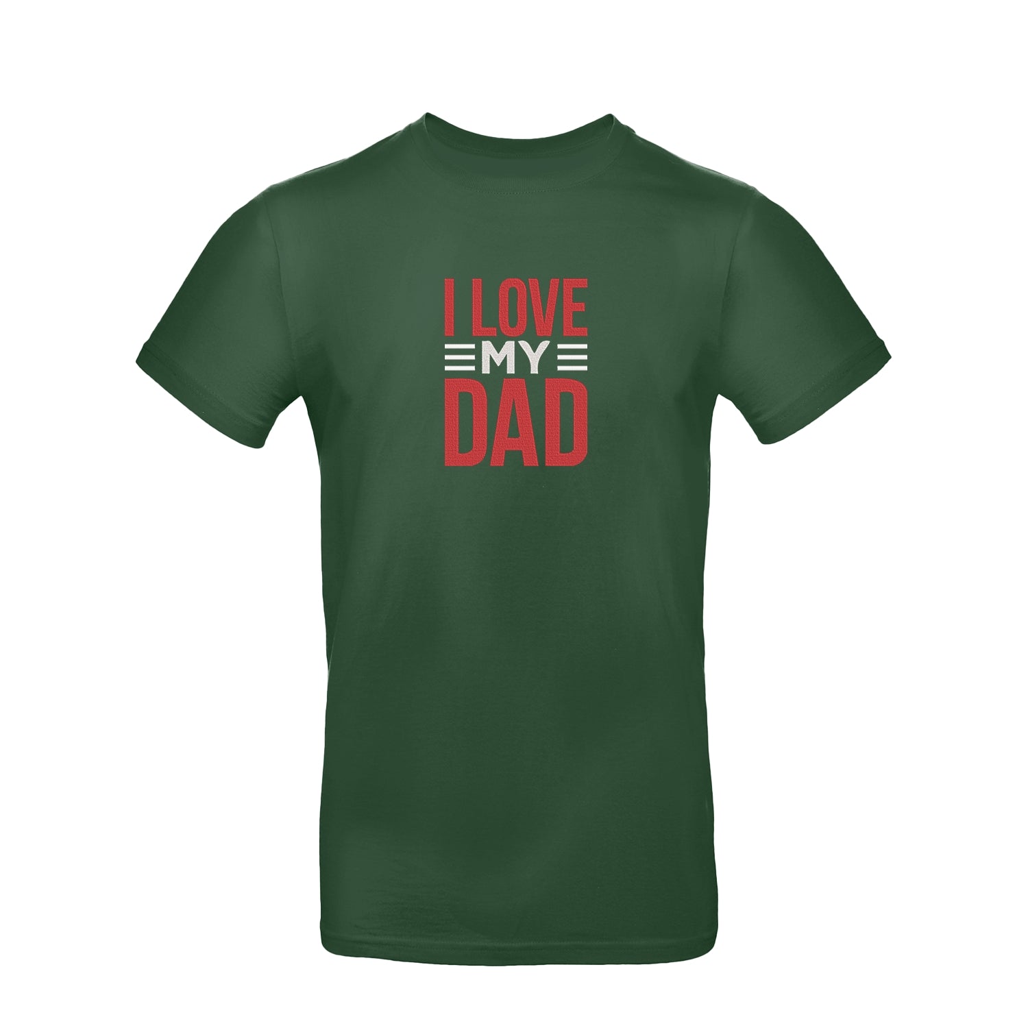 Koszulka unisex z haftem "I Love My Dad 2" – wyjątkowy prezent dla taty z serca Haft z radości