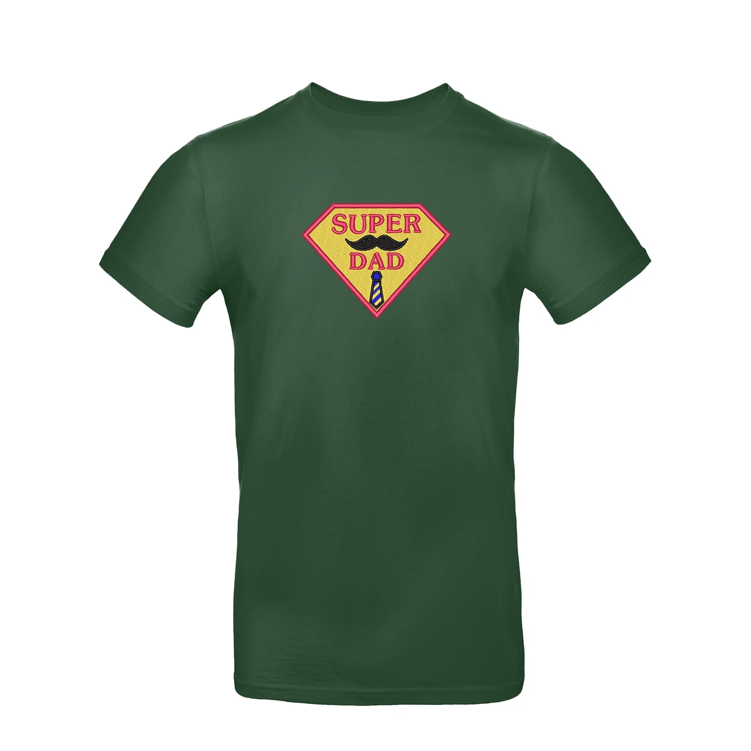 Koszulka "Super Dad" na Dzień Ojca – prezent z haftem dla taty bohatera Haft z radości