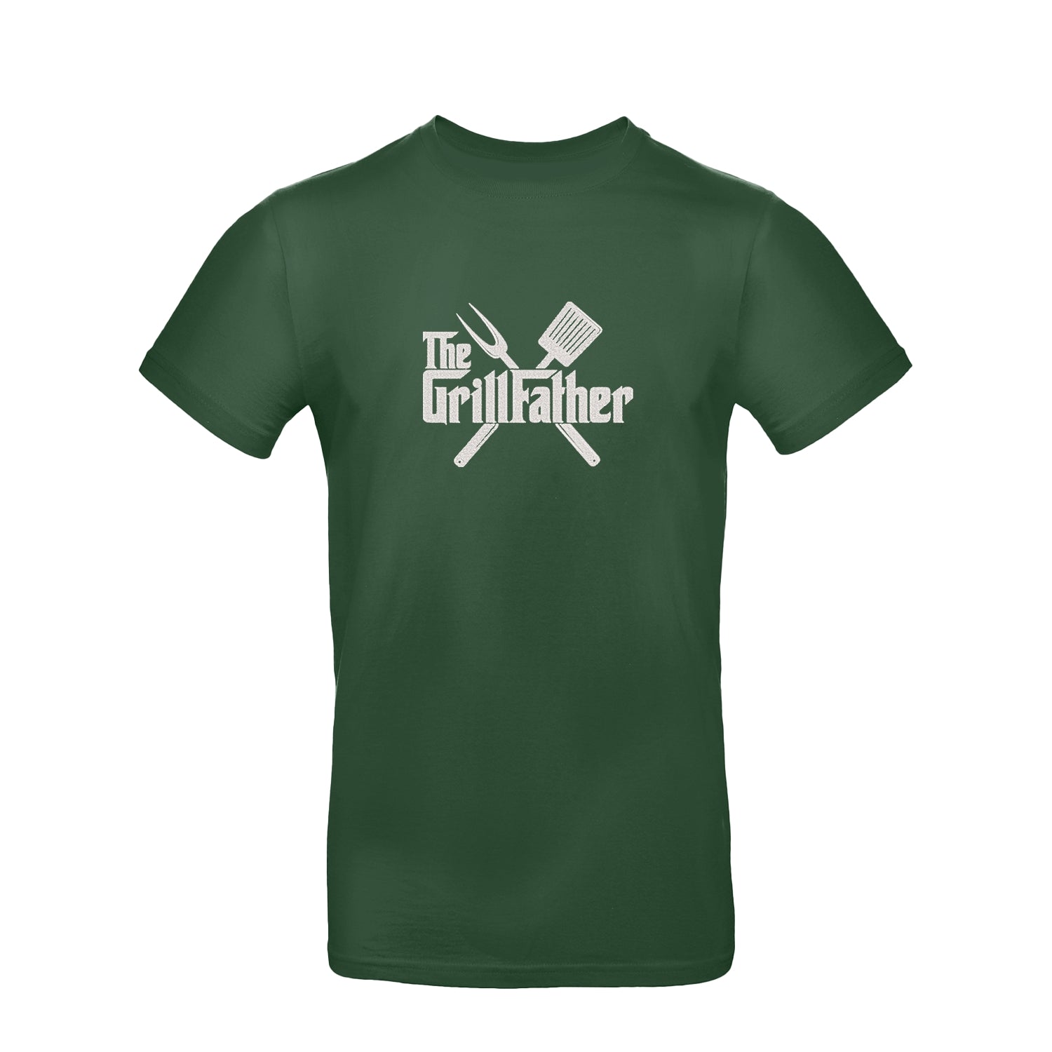 Koszulka The Grill Father – prezent z haftem dla taty miłośnika grilla Haft z radości